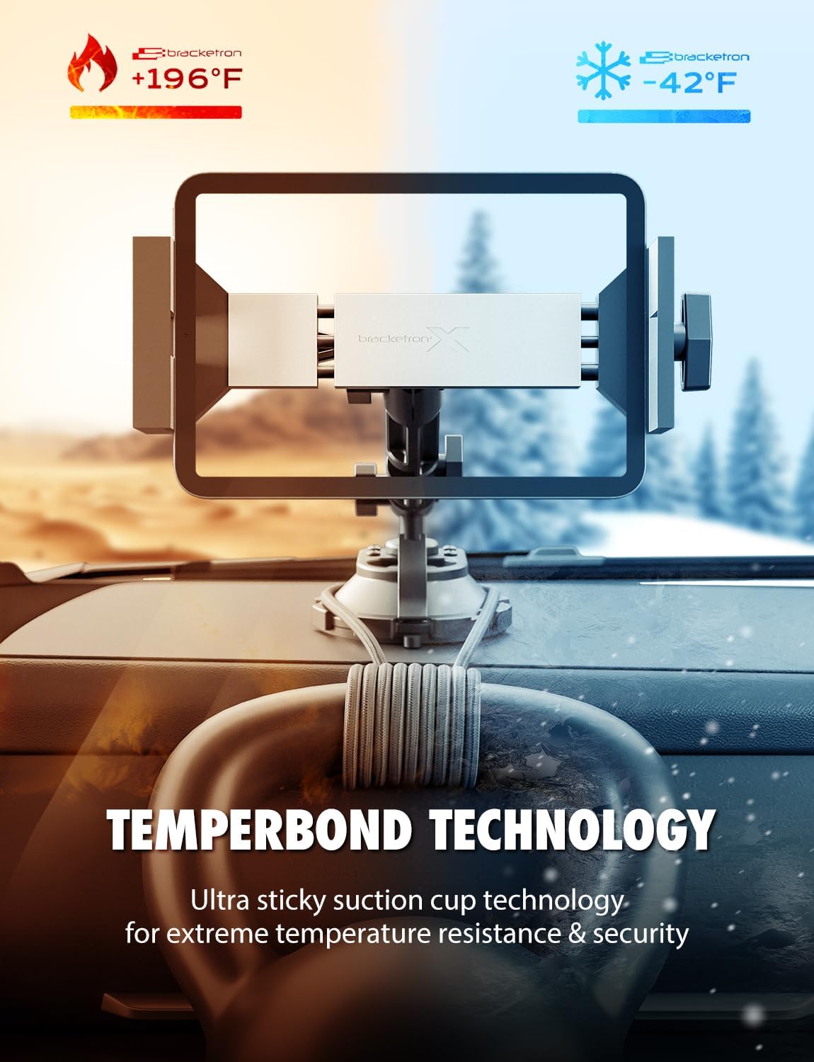 Bracketron HD Tablet Dock PRO Dash and Window Metal Clamp Mount, Universal Tablet Holder for Cars and Trucks, Compatible with Tablets Up to 10 Inches Wide