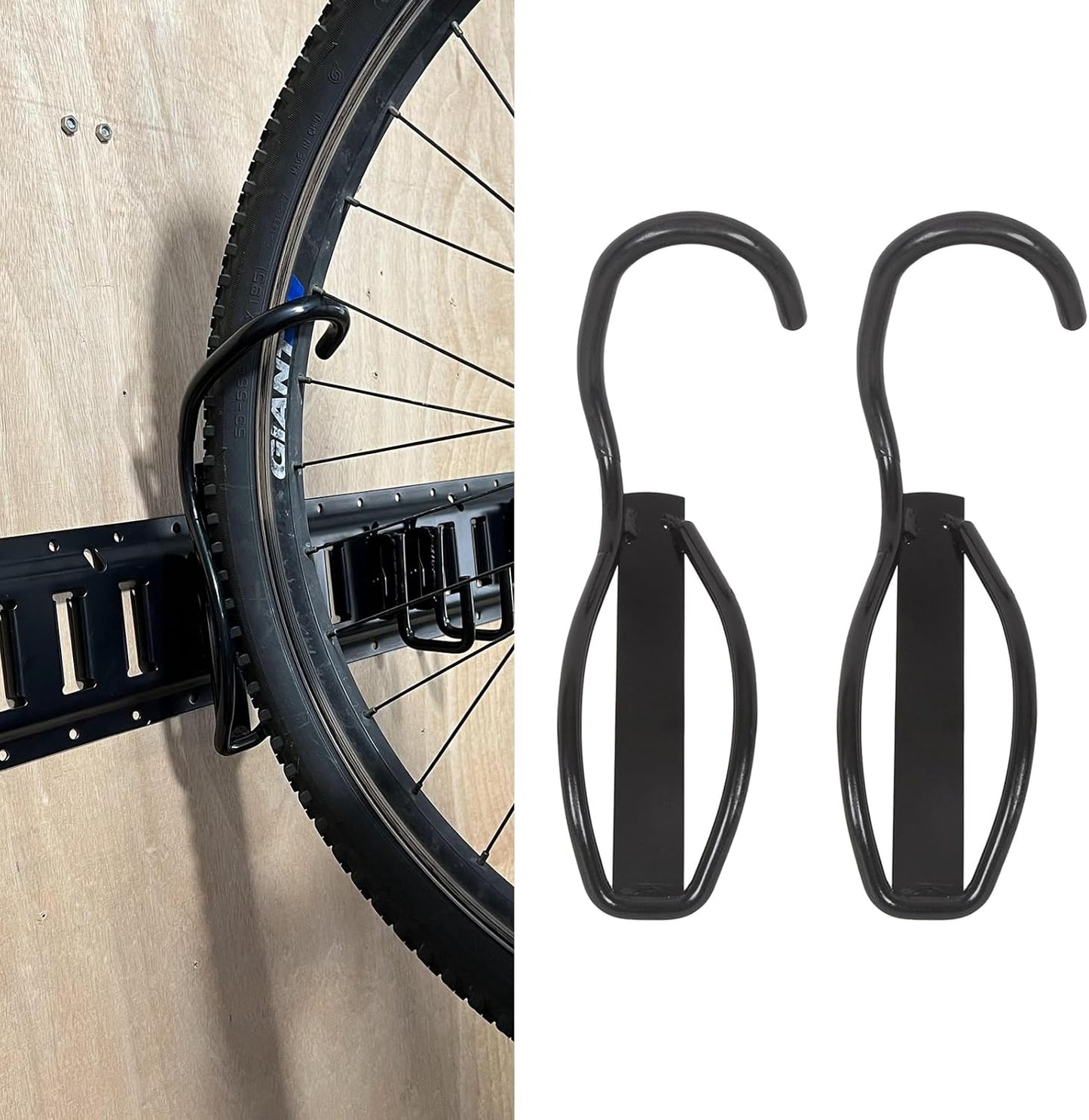 E-Track Bike Hooks, Heavy Duty Wall Mounted Bike Storage Rack Bike Mount for E-Track (2 Pack)