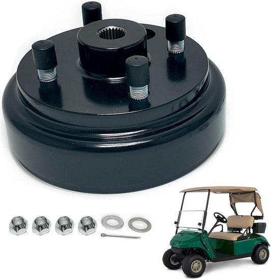 Golf Cart Brake Drum Assembly Kit Compatible with EZGO TXT 1982-up Electric and 1982-1993 2-Cycle Gas Style, Rear Brake Hub with 24 Splines Replaces 19186G1P - 1 Pack