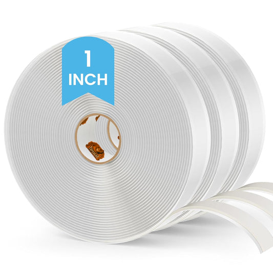 Butyl Tape 1 Inch x 30 Ft White, 1/8 in Thick Plumbers Putty Tape RV Sealant Tape Window Sealing Tape Leak Proof Double Sided Butyl Caulking Tape for Boat Sealing, EDPM, Automotive, 3Rolls