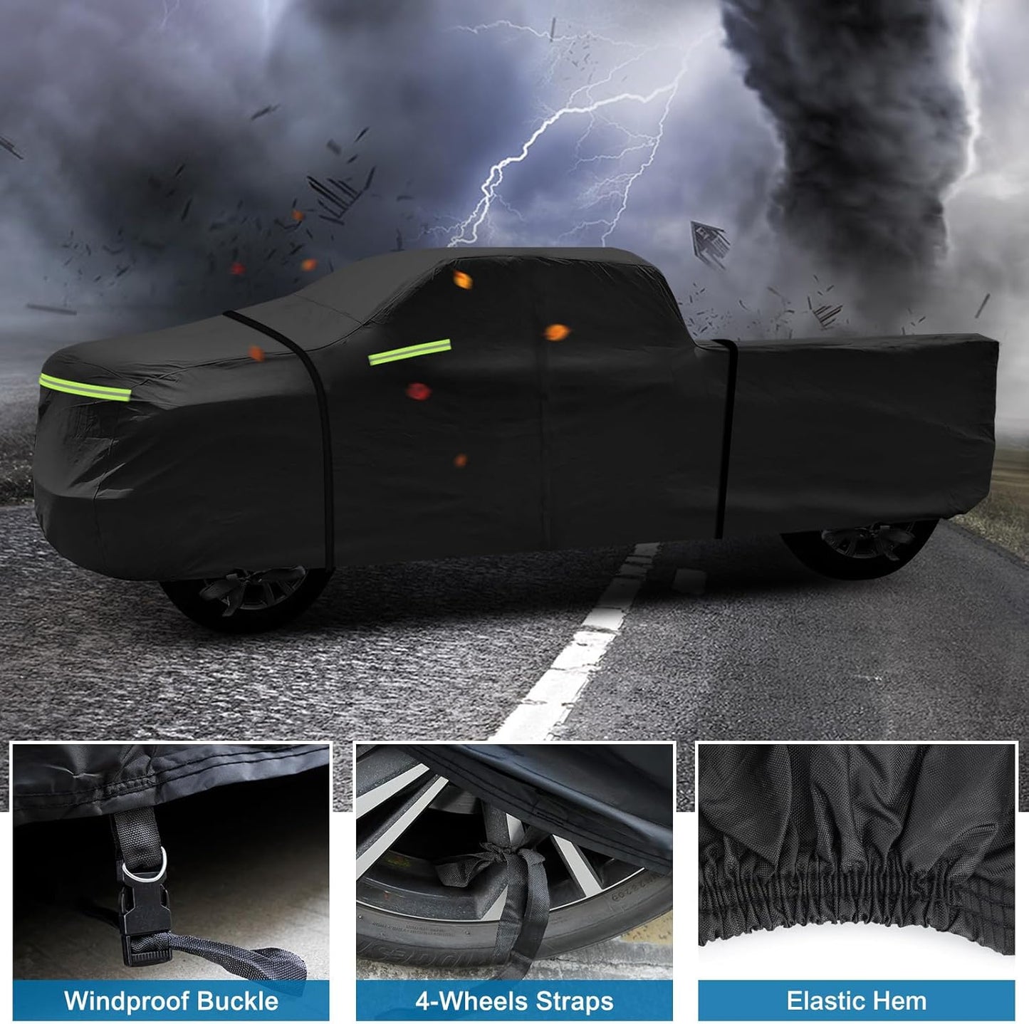 for Silverado 2500 3500 HD Crew cab Short Bed 6.6ft Truck Cover, Light Shell Outdoor Car Covers with Zipper Windproof Heavy Duty Protection for 2000-2022 Chevy Silverado 2500 è0HD (UP to 250''L)