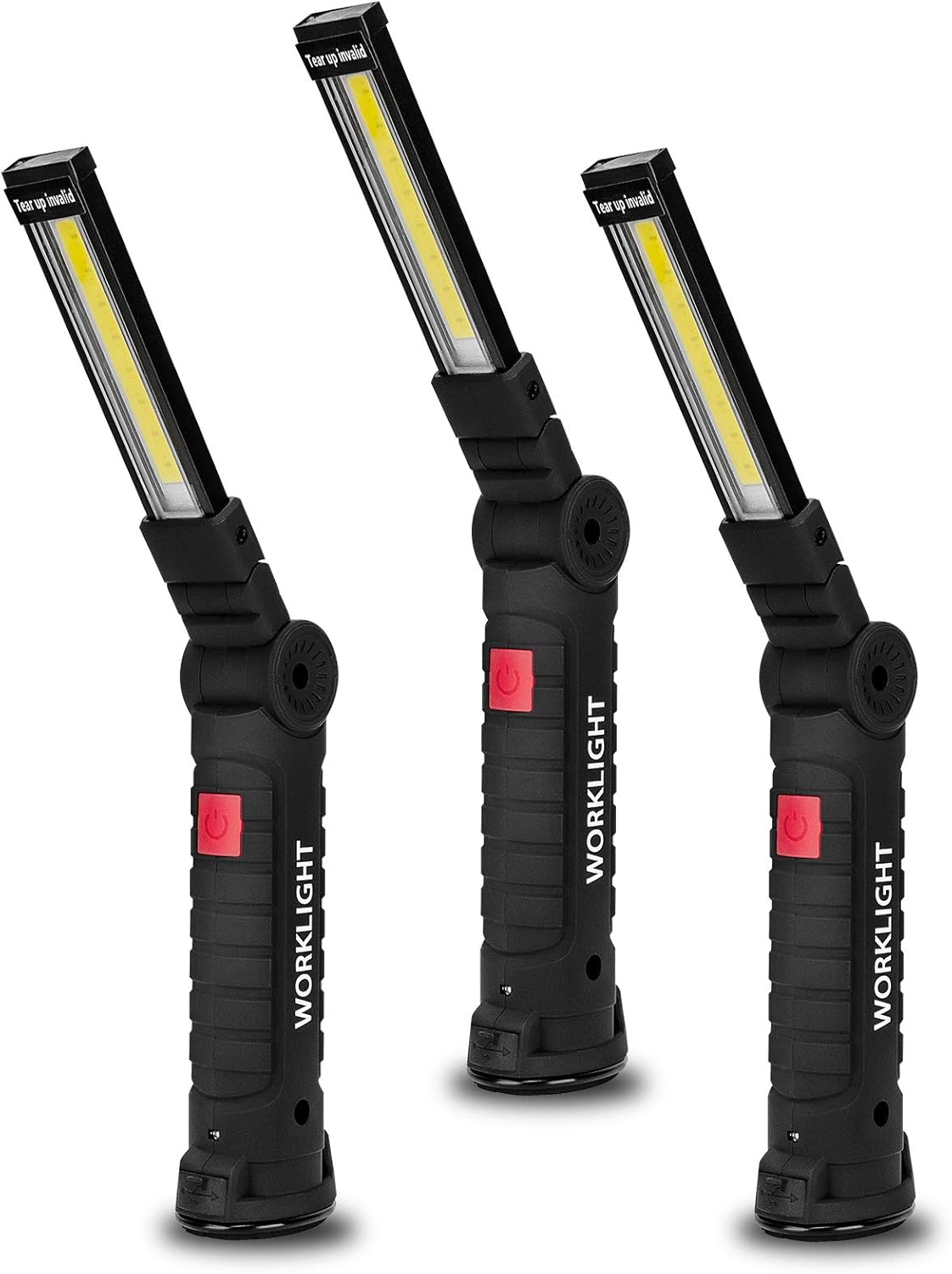 Gifts for Men 3Pack LED Flashlight, Rechargeable Work Lights with Magnetic Base Hook 360°Rotate and 5 Modes Bright LED Flashlight Inspection Light for Car Repair, Grill and Outdoor Use