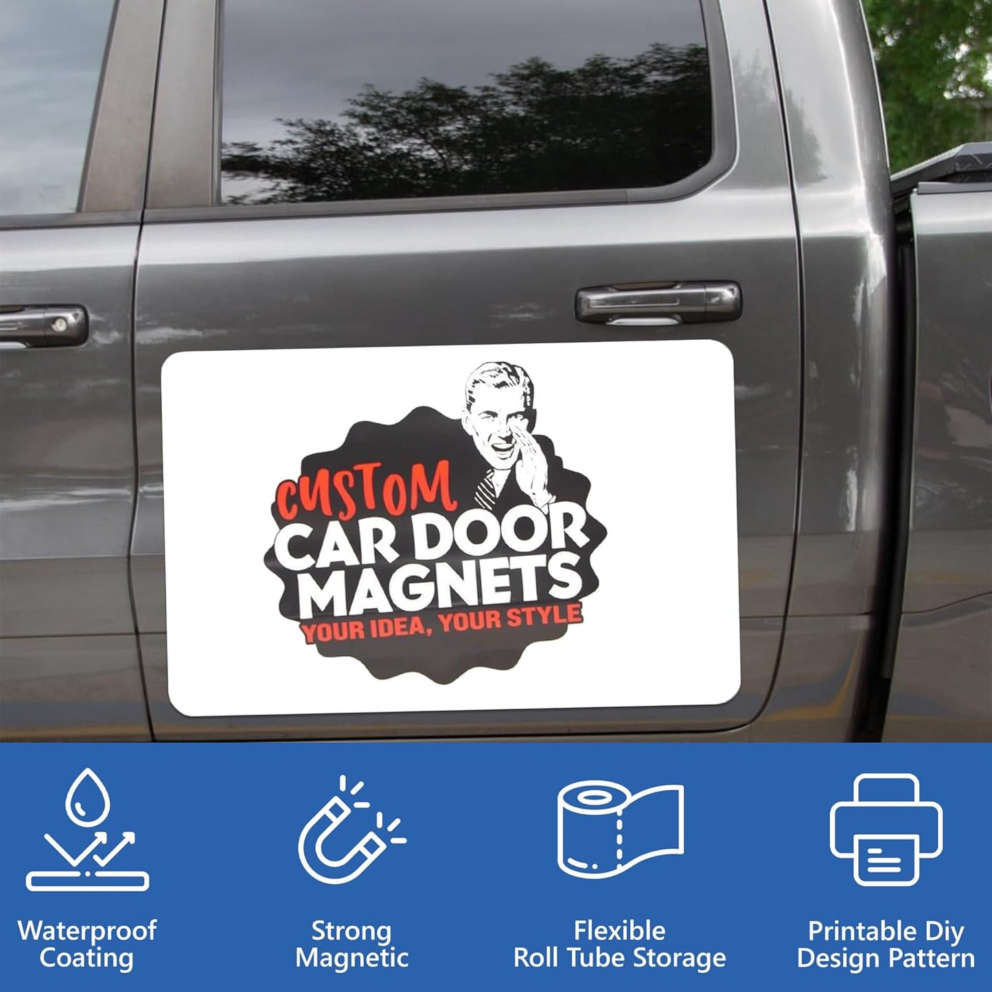 Custom Car Magnet Signs for Businesses (24"x36" Rectangle) 2 pk - Personalized Car Magnets for Advertising and Vehicle Promotion - Advertising Magnets for Cars Door - Professionally Printed