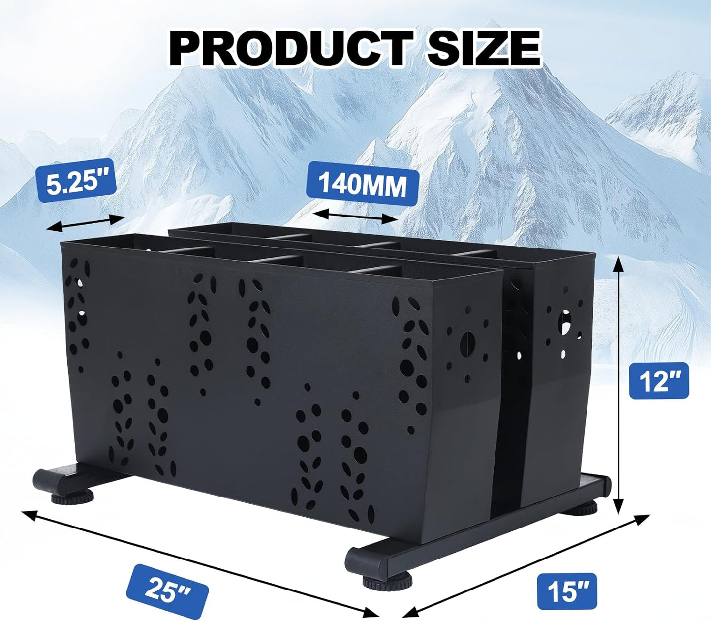 Freestanding Ski Storage Rack for 4 Pairs, Floor Stand Ski Organizer Rack, Heavy Duty Alloy Steel Ski Holders Ski Organizer, Freestanding Ski Organizer for Garage Basement