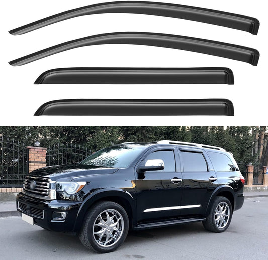 Window Visors Rain Guards for 2008-2022 Toyota Sequoia, Out-Channel Window Vent Wind Deflectors Visors Shades for 08-22 Sequoia
