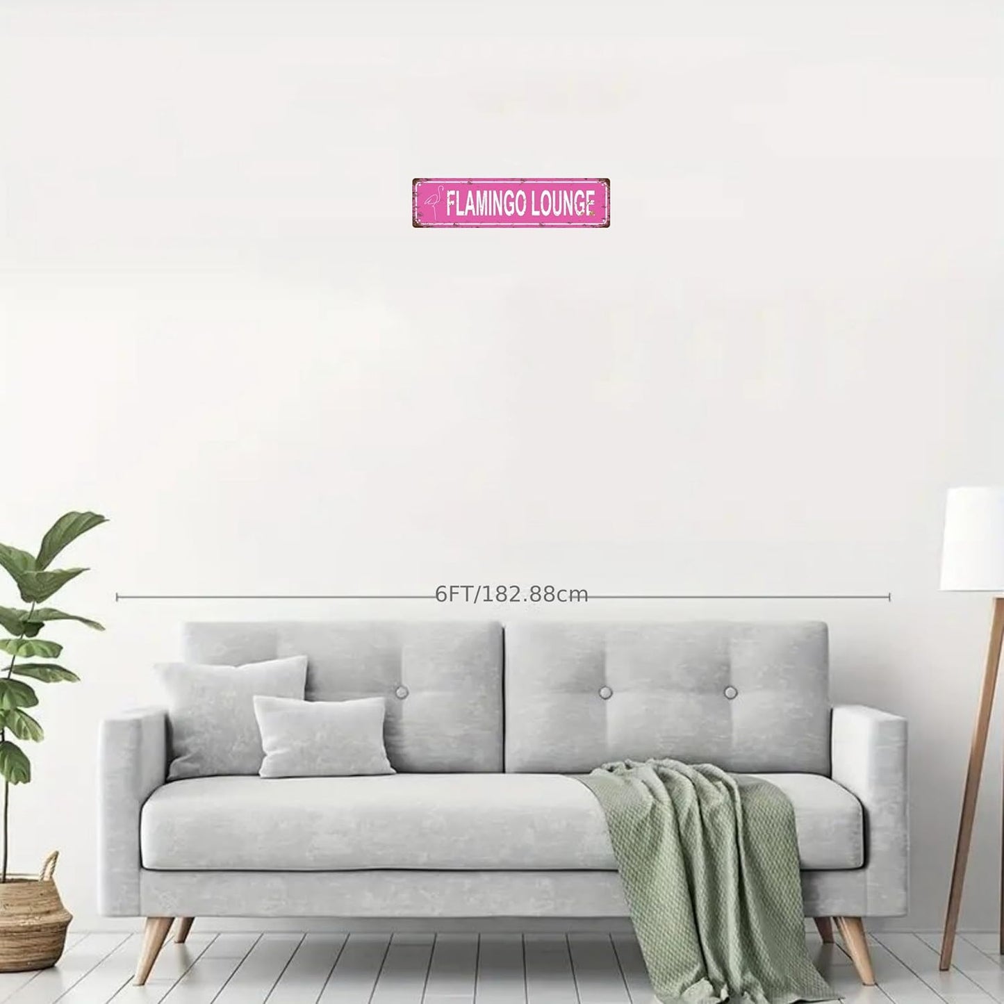 FLAMINGO LOUNGE Space Vintage Metal Tin Street Sign Bar Cafe Garage Cave Home Room Wall Bathroom Farmhouse Garden Porch Patio Decor, 16 x 4 Inch