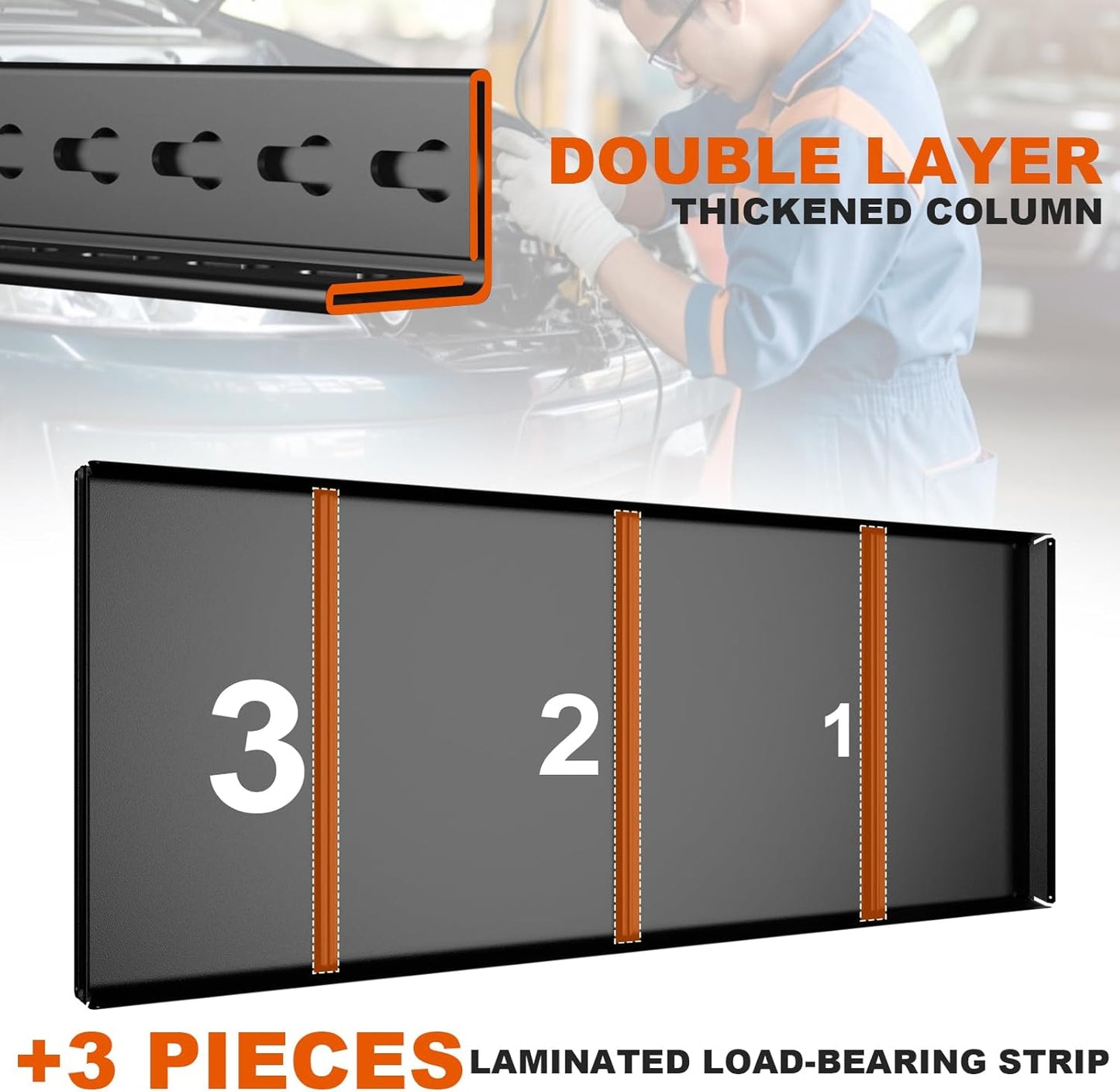 Heavy Duty Shelving,5-Tier Metal Storage Shelves,Metal Shelves for Garage Storage,Steel Shelving 24" D x 47" W x 72" H