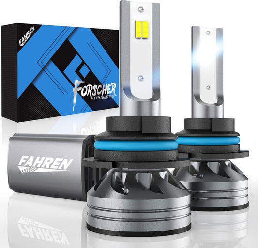 FAHREN 9007 LED Bulb, 33000LM Super Bright, 6500K Cool White, HB5 Driving Bulbs high/low beam with Fan, 60000+ Ultra-long Life, IP68 Waterproof, Plug and Play, Pack of 2