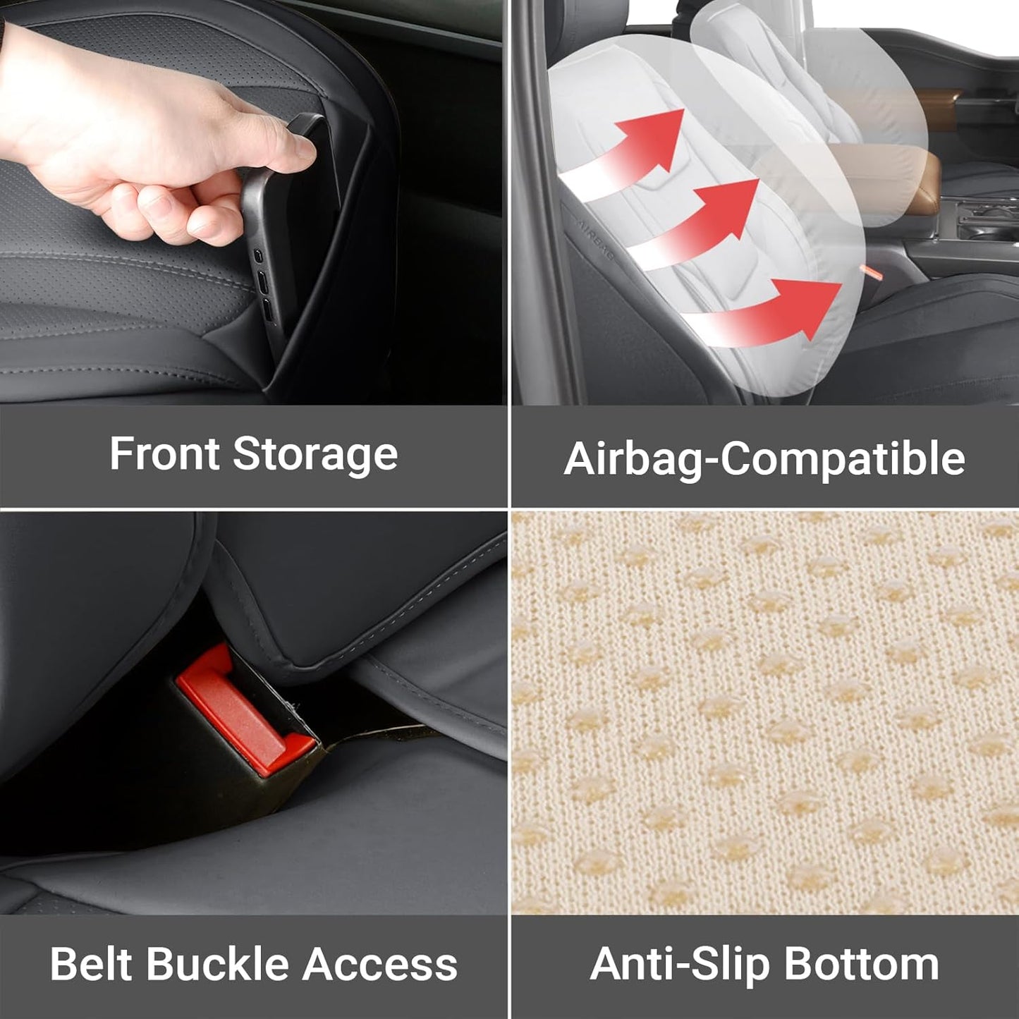 Coverland Custom Car Seat Covers Compatible with 2001-2014 Silverado 2500HD Extended Cab - Premium Leather Non-Slip Waterproof Custom Interior Protector Full Set-Dark Gray [See Size Chart-Size X140]