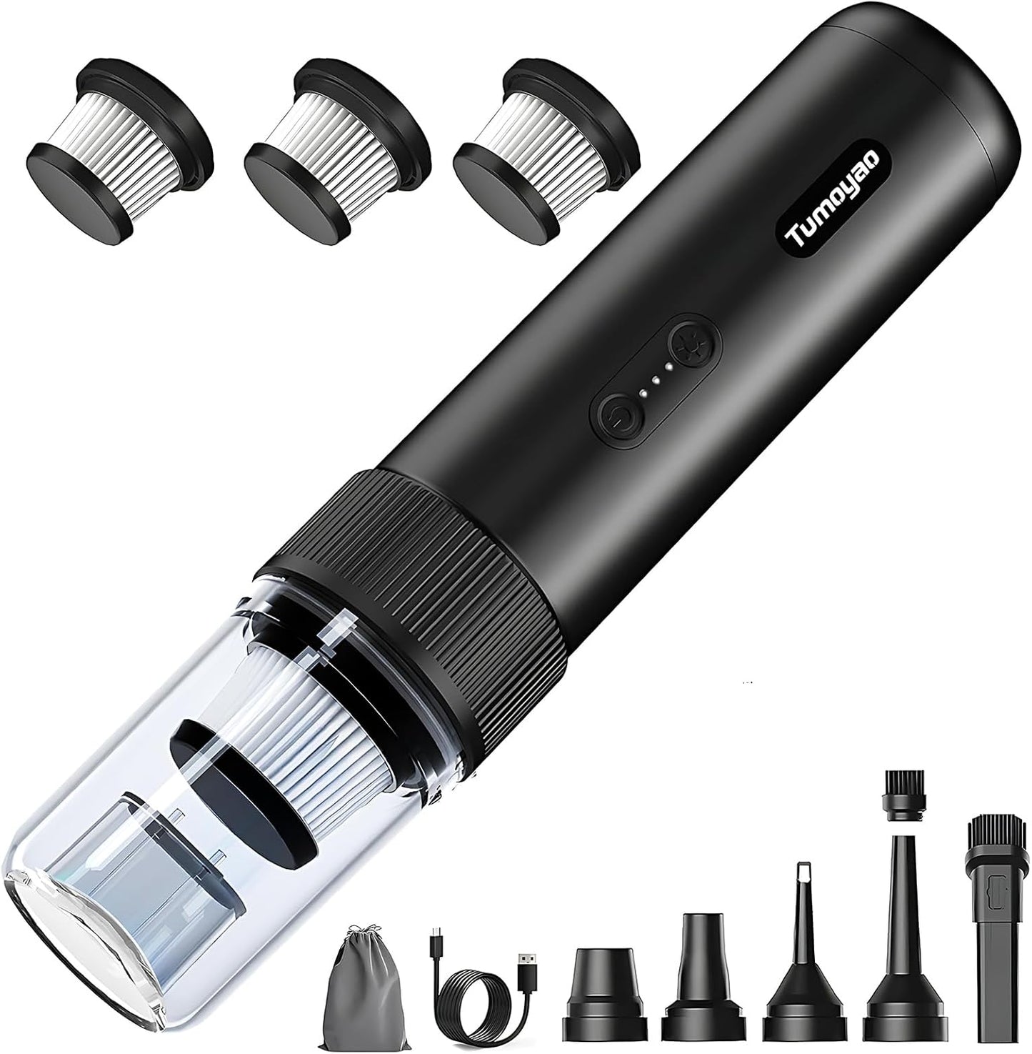 Car Vacuum Portable Cordless, 21000PA Handheld High Power Suction & Blower, Small Cordless Handheld Vacuum Cleaner for Car, Home, Office