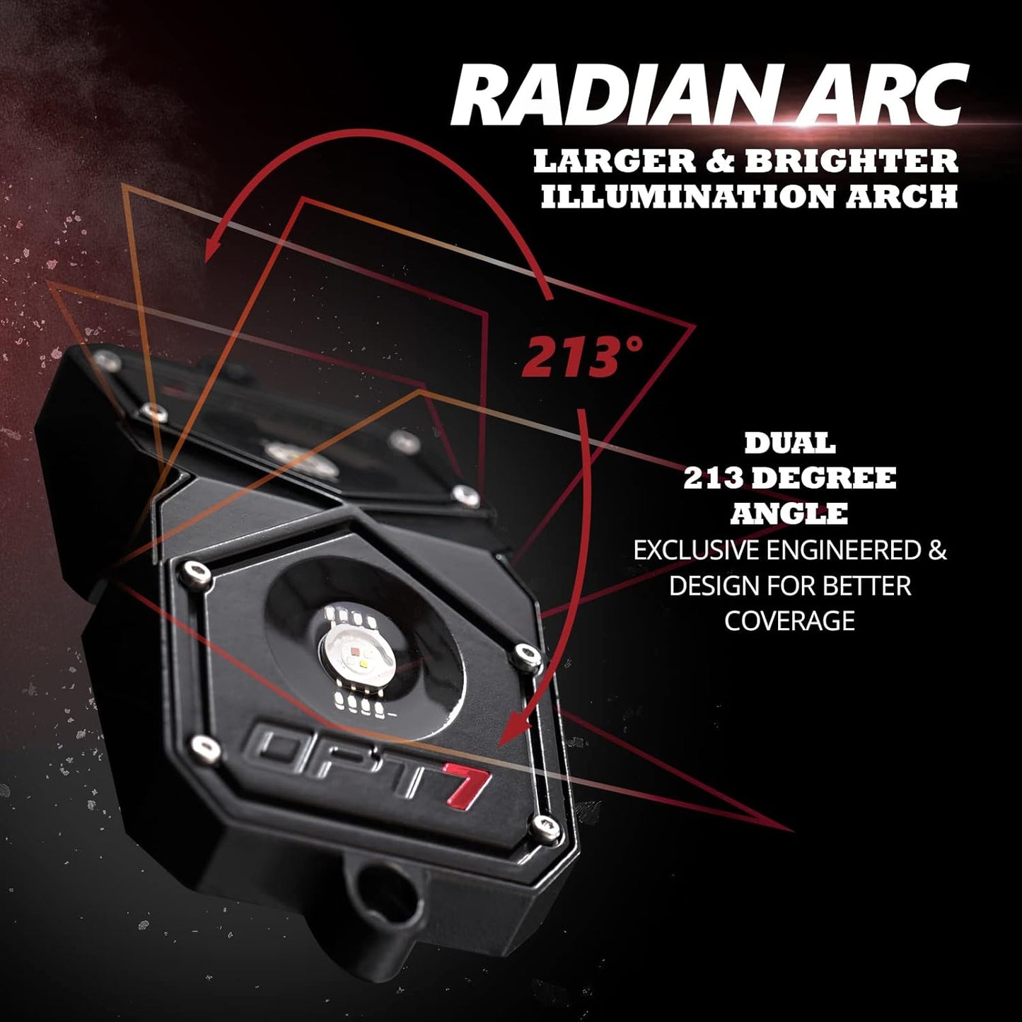 OPT7 Quantum Pro RGBW LED Rock Lights with Bluetooth APP and Remote Control, 4 Pods Wide Angle Multicolor Neon Underglow Lighting Kit with Extension Wire, IP68 Waterproof for Offroad Truck ATV UTV SUV