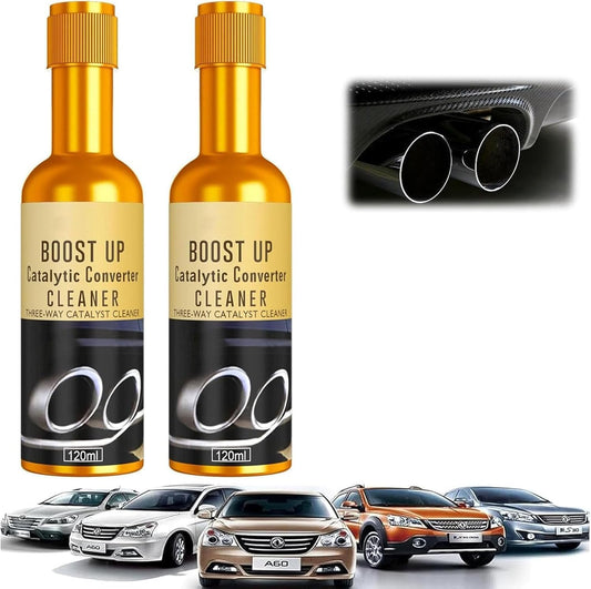 Catalytic Converter Cleaner, Auto Parts Engine Auto Parts Engine Cleaner, Pipe Carbon Removal Cleaner Treatment Additive Oil, Fuel System Treatment Oil for Gas and Diesel Car (2PCS*120ML) ﻿