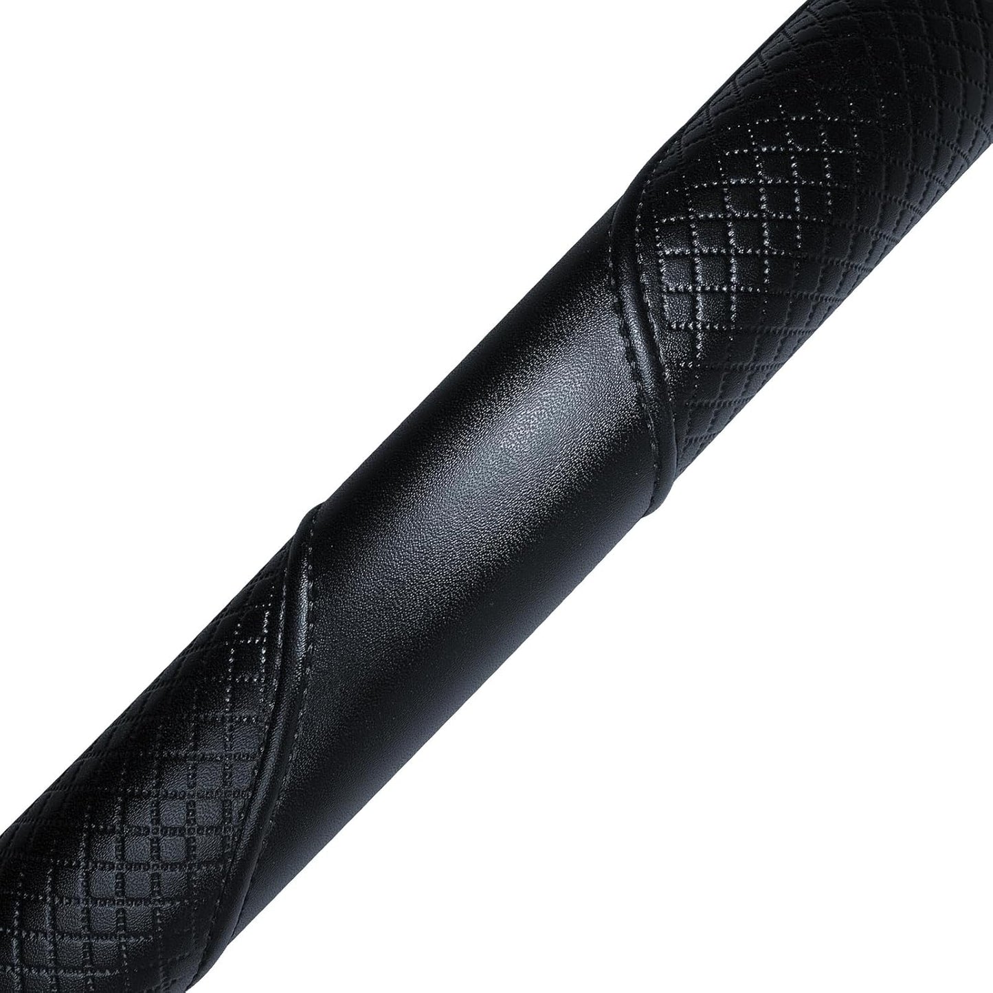 Haokay Heavy Duty Pure Cowhide Steering Wheel Cover, Genuine Leather Steering Cover with 15 Inches Universal Fit