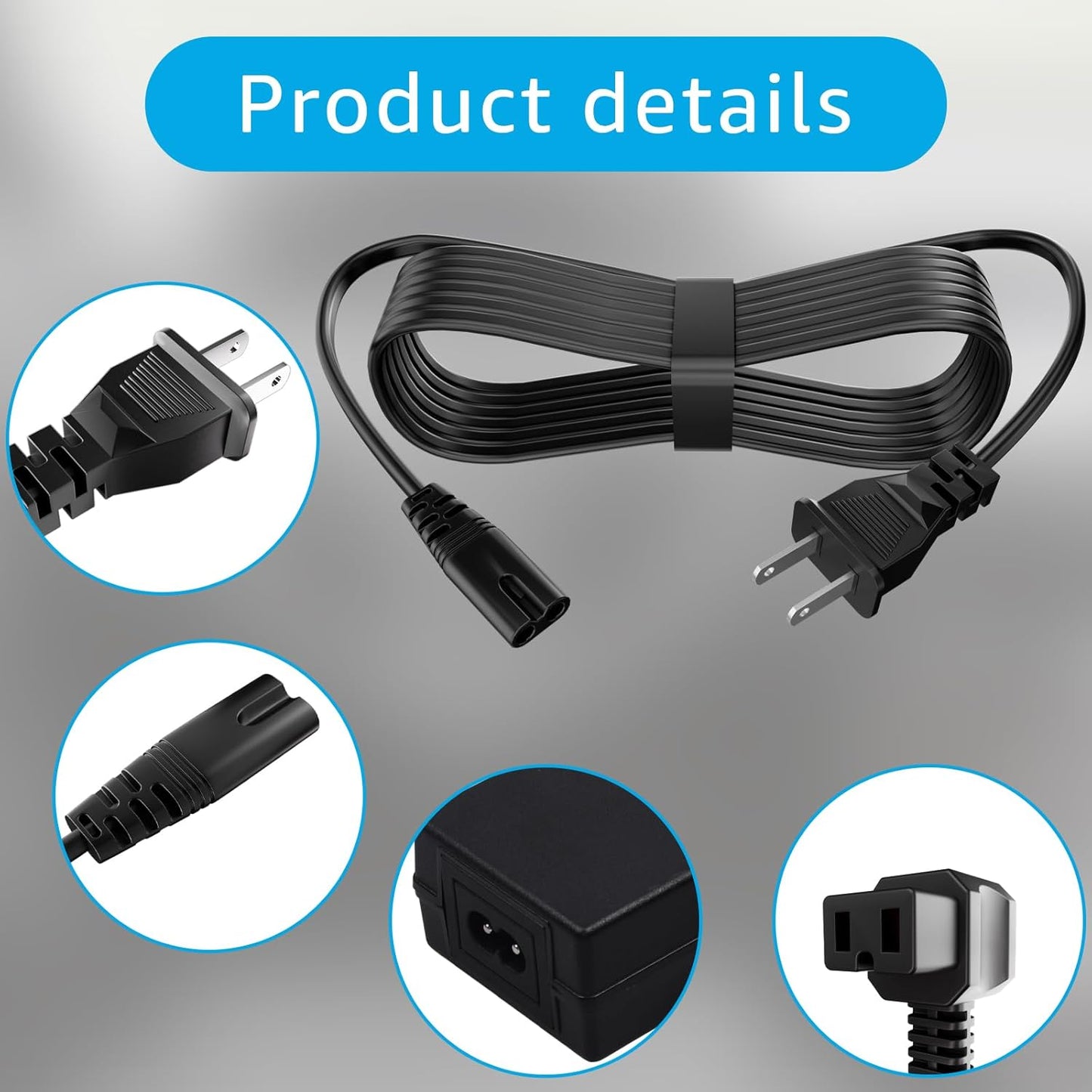 Car Refrigerator Power Adapter.AC/DC AC Power Cord Suitable for 12V Car Refrigerators, 12V Refrigerators, and Portable Car Refrigerators.