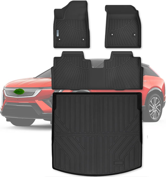 Floor Mats & Trunk Mat for All-New 2025 Cadillac Optiq,TPE All Weather Protection 2 Rows Car Floor Liners with Cargo Liner Accessories