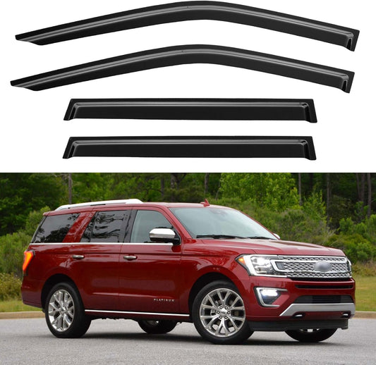 Window Visors Rain Guards for 2018-2024 Ford Expedition, Out-Channel Window Vent Wind Deflectors Visors Shades for 18-24 Expedition XL STX XLT MAX Limited King Ranch Platinum