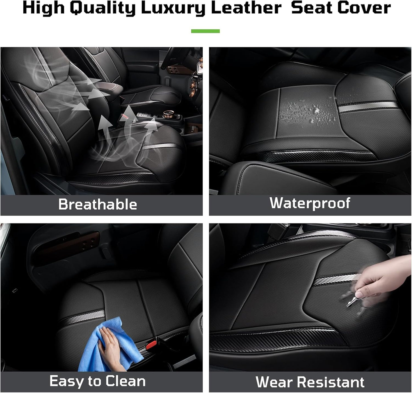 for Ford Maverick Custom Car Seat Covers Full Set,Full Coverage Design Car Seat Compatible with Airbags ,Easy to Install leather Seat Covers,Fit Ford Maverick 2022-2025 XL XLT Lariat Models (Black)