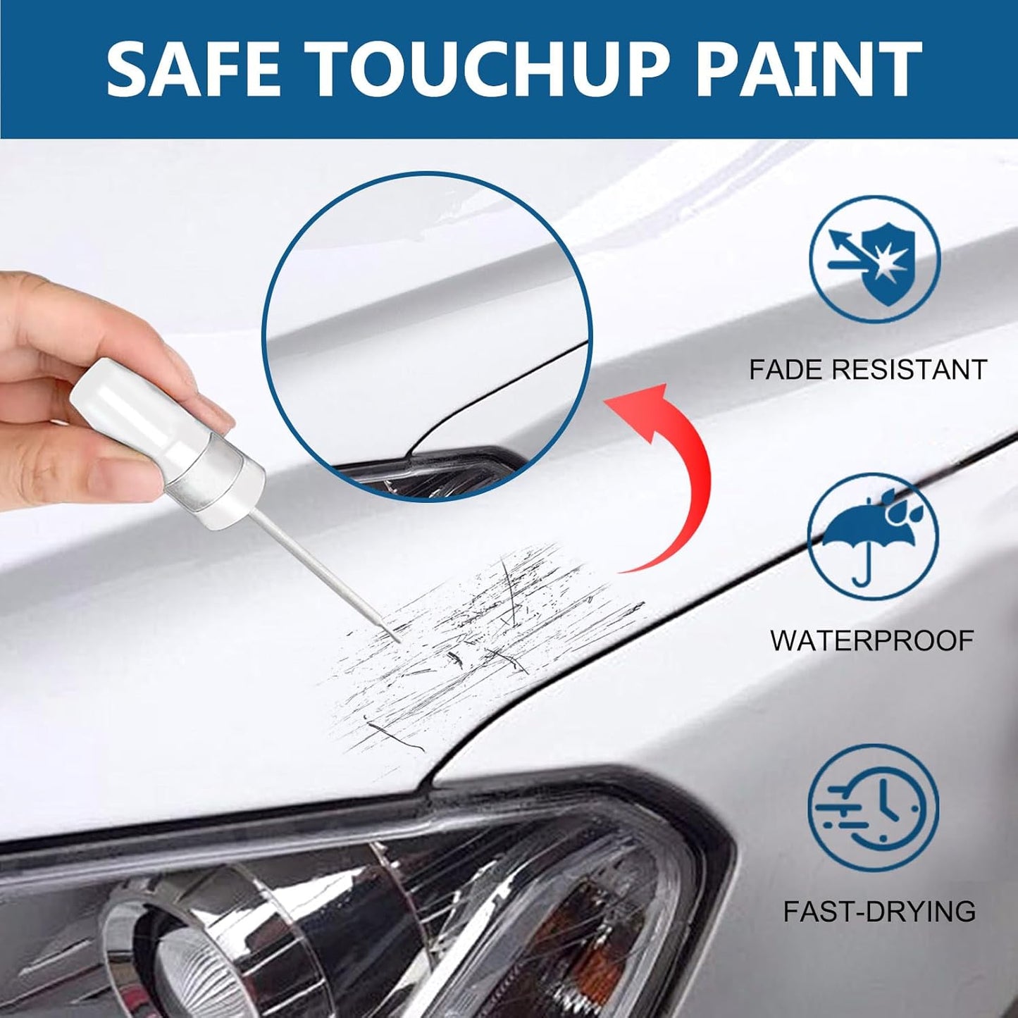 Black(GBA/WA8555) Touch Up Paint for Chevrolet-Exact Match 2 in 1 touchup Paint Pen for Chips and Nicks Repair Car Paint Scratch Repair Kit