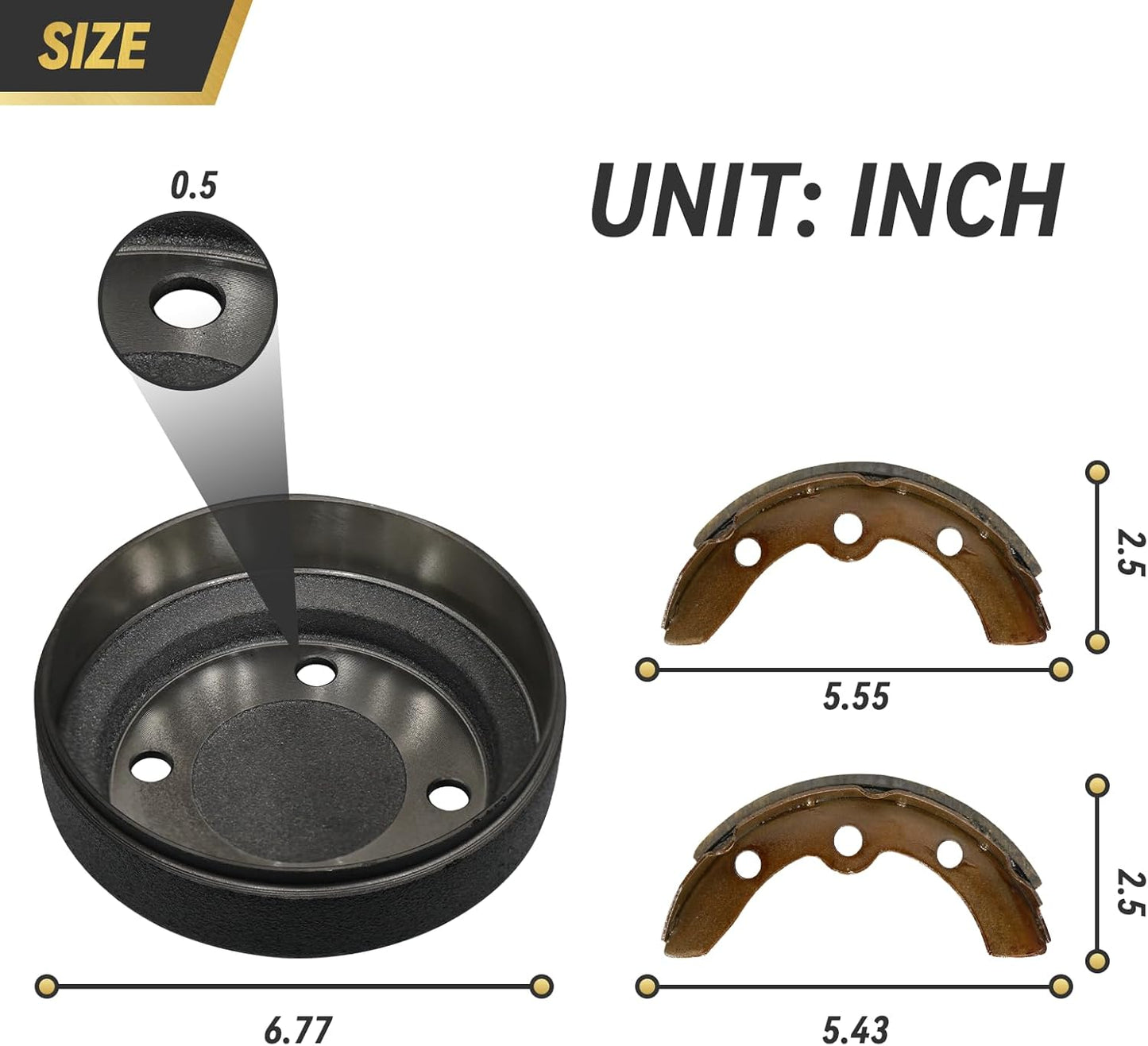 Golf Cart Brake Repair Kit fit Club Car DS 1995-Up and Precedent 2004-Up,Club Car Brake Drums & Brake Pads & Brake Shoes Spring Kit,OEM# 1018163-01,1011466, 1018232-01, 1017911-01