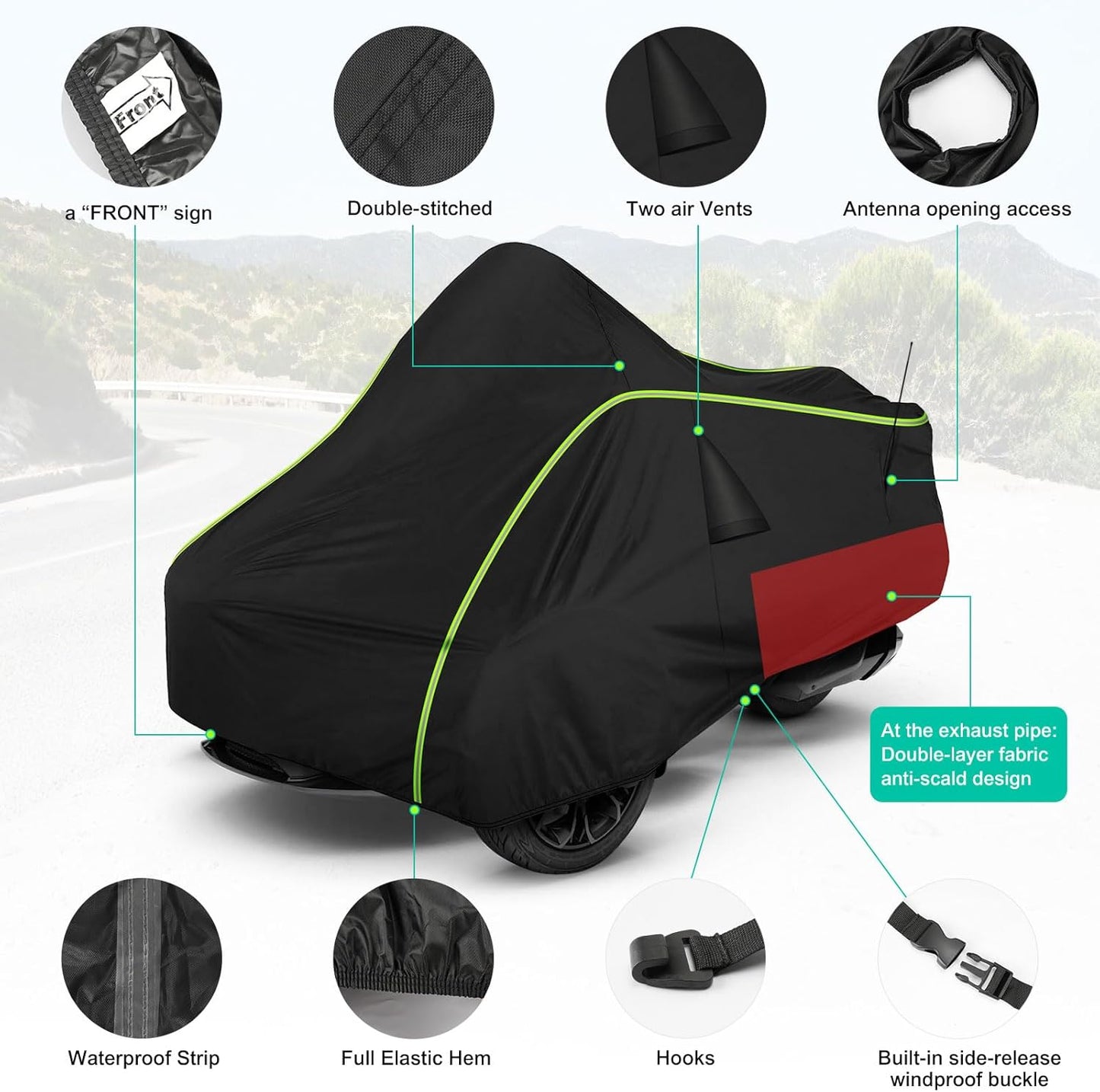 for Can-Am Spyder RT Full Cover - Waterproof, Sun & Heat Protection, Heavy Duty All Weather Protection - 2020-2025 RT Touring/Sports ST