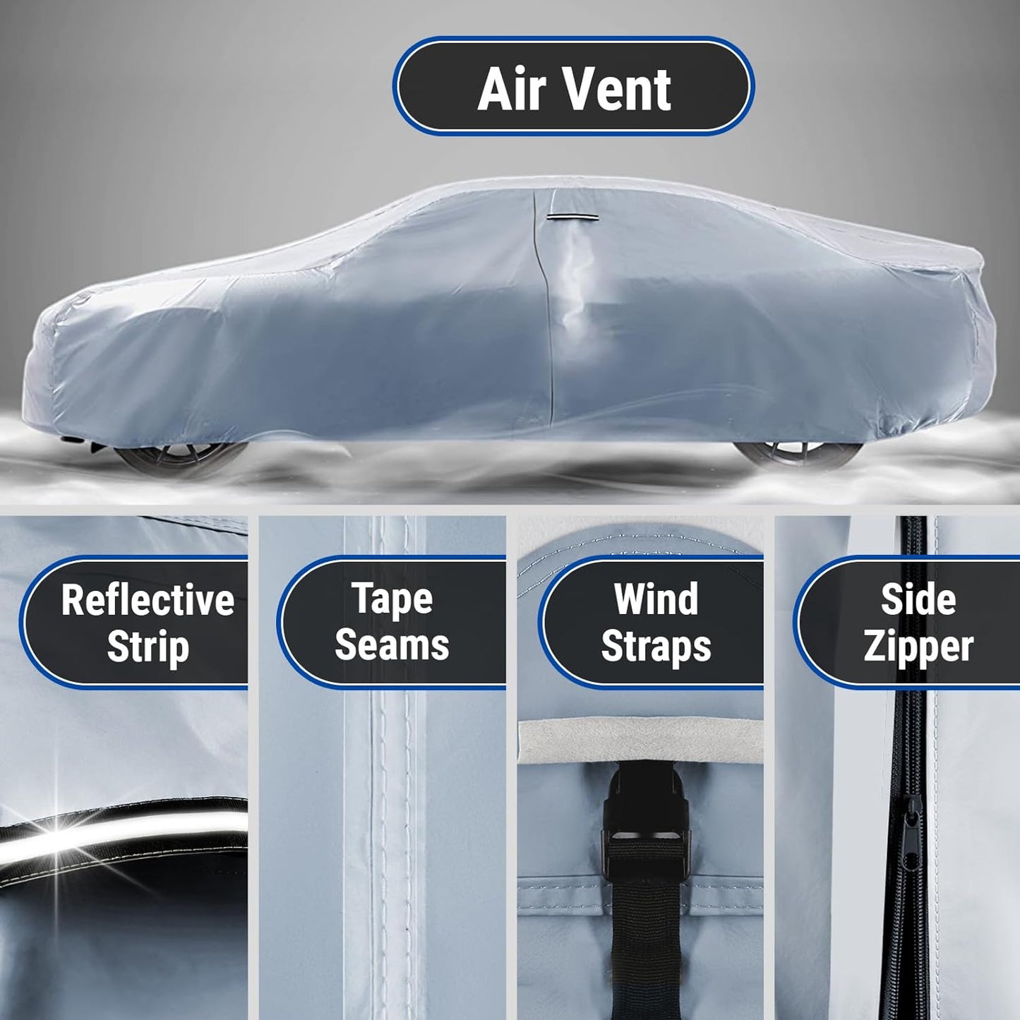 iCarCover Premium Car Cover for 1957-1958 Pontiac Super Chief Heavy Duty Waterproof All-Weather Automobiles Custom Fit Indoor Outdoor UV Snow Protection Covers with Straps and Bag