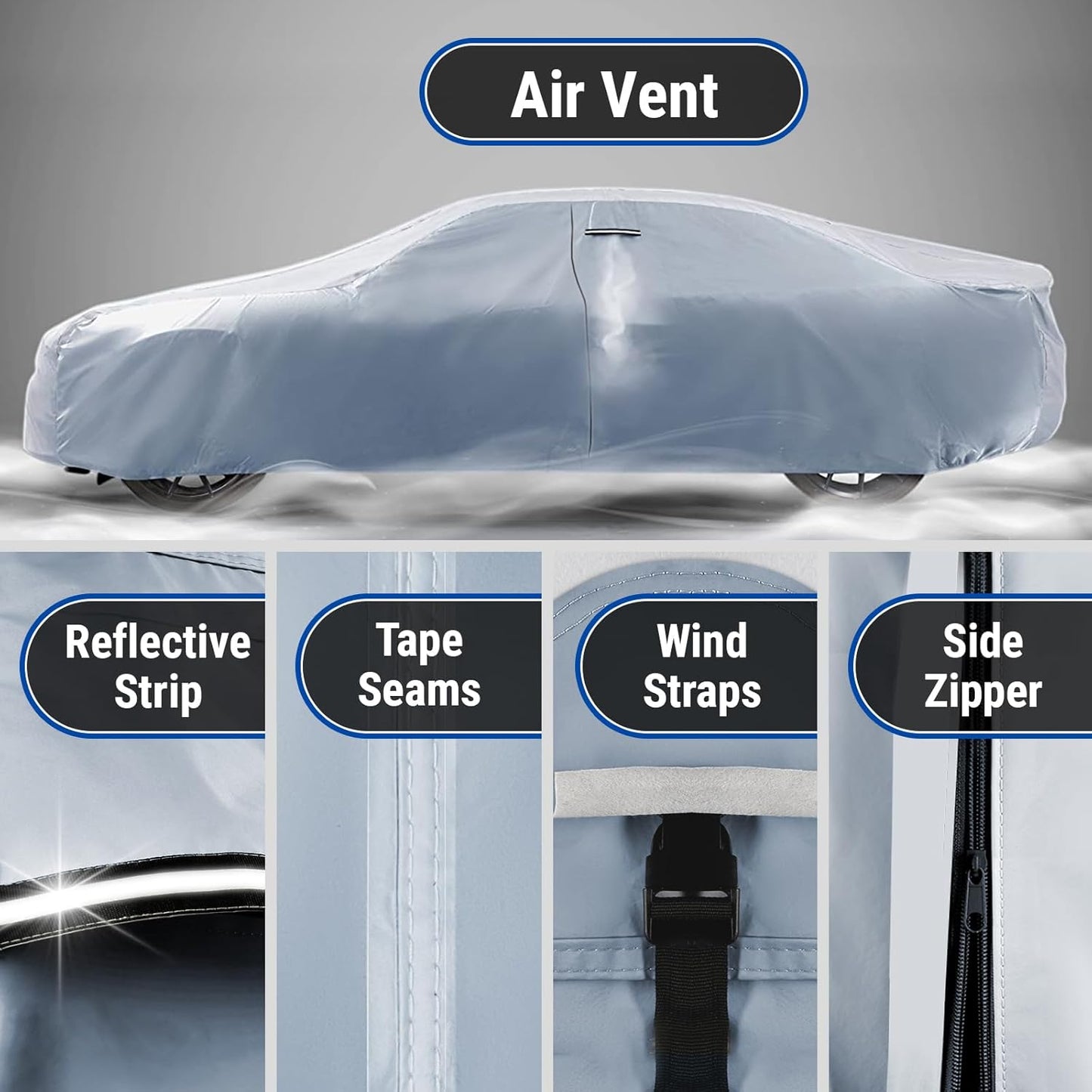 iCarCover Premium Car Cover for 1964-1968 Pontiac Tempest Wagon Heavy Duty Waterproof All-Weather Automobiles Custom Fit Indoor Outdoor UV Snow Protection Covers with Straps and Bag