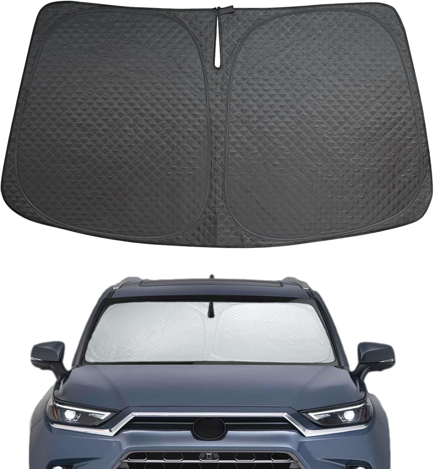 Car Windshield Sun Shade 5 Layers Thick for 2020-2024 2025 Toyota Highlander SUV (L LE XLE Limited Platinum) - Front Window Sunshade Sun Visor Accessories - Protector Vehicle Reflect UV Sun and Heat