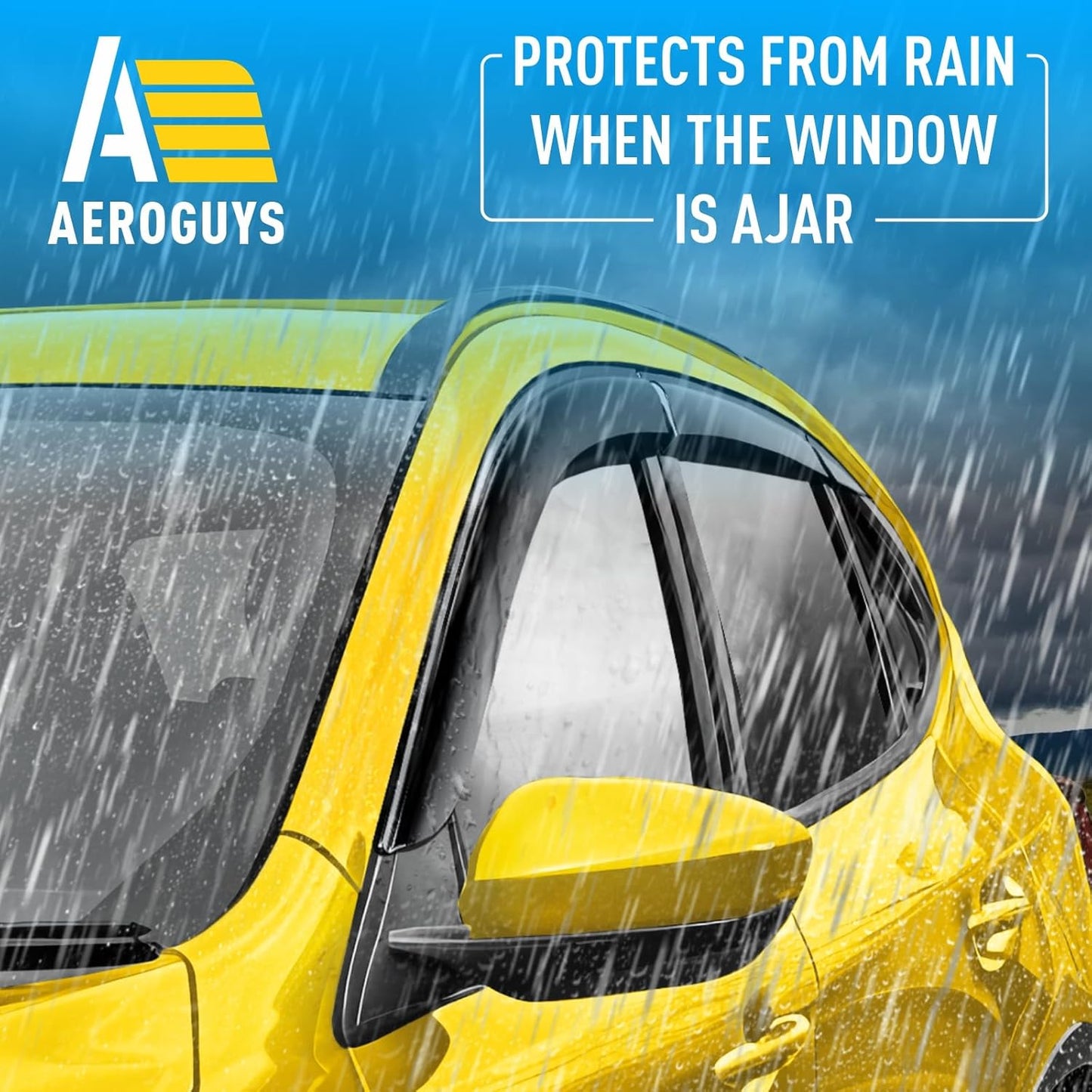 Extra Durable Window Deflectors Tape-On Window Visors Rain Guards Fit for Ford Escape 2020-2025, Sun Visors, Wind Vent for Shades, Exterior Car Accessories - 6pcs. AG0166