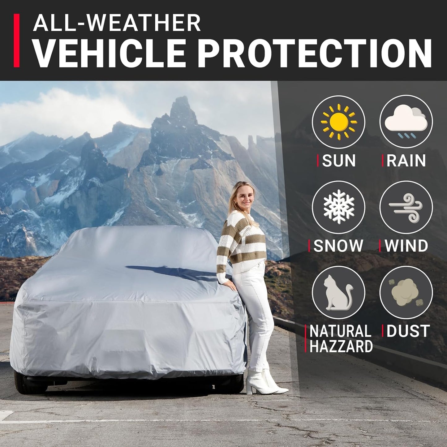 iCarCover Custom Car Cover for Chevy Monte Carlo, Waterproof All Weather Rain Snow UV Sun Protector Full Exterior Indoor Outdoor Car Cover (Year Fits 1978-1988)