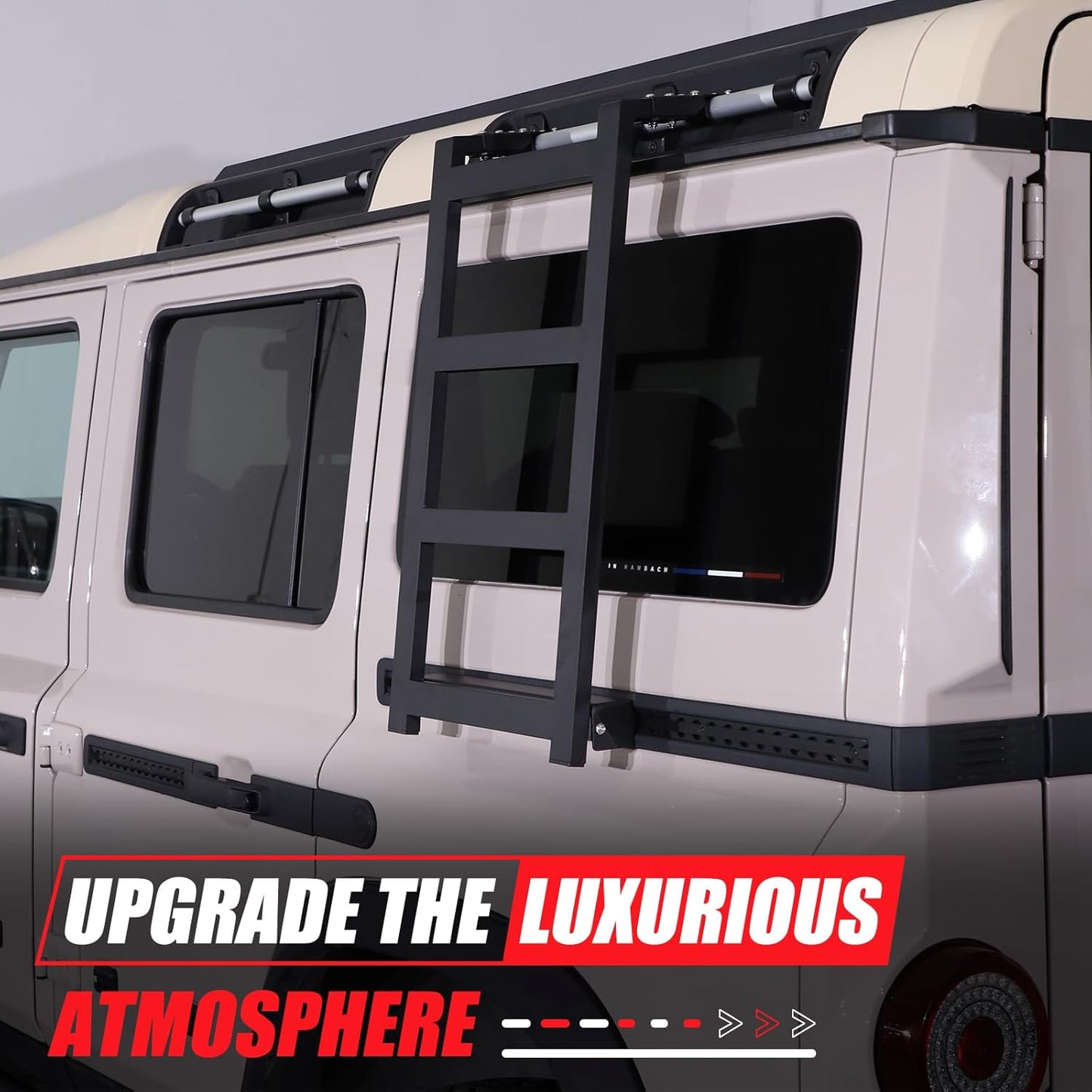 Car Roof Rack Ladder Side Access Ladder Compatible with INEOS Grenadier 2020-2024 Aluminum Alloy Side Window Roof Step Ladder Kit Left Right Universal