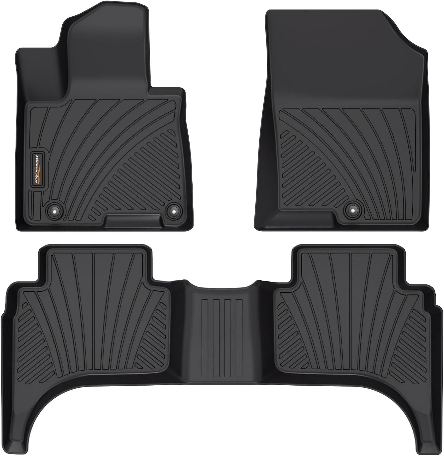 Binmotor-All Weather Floor Mats for Hyundai Santa Cruz 2025 2024 2023 2022, Full Set, Heavy Duty Car Floor Liners-Black for Santa Cruz Accessories
