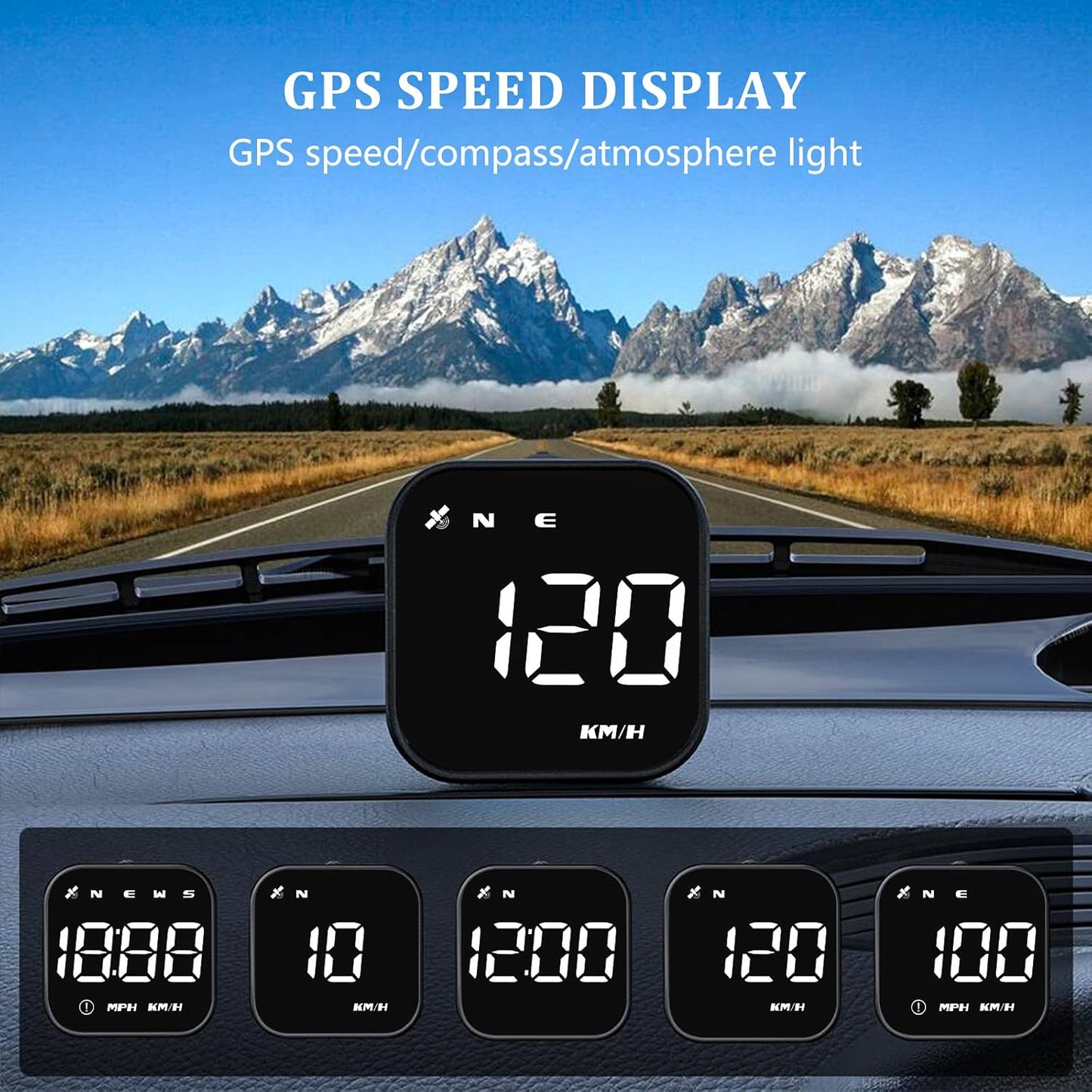 G4S Digital GPS Speedometer, New HUD Car Head Up Display with Digital Speed in MPH KPH, Universal for Cars Truck Electric Hybrid Automobile (G4S-White)
