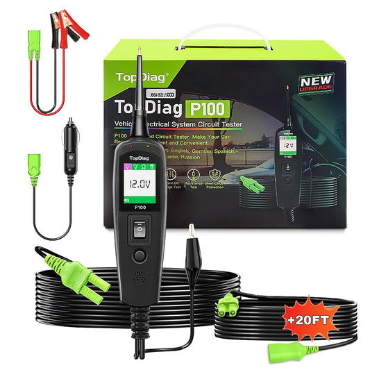 Circuit Tester Automotive, Power Circuit Probe Tester, Test Light Automotive with 40FT Cable, Car Fuse Tester, AC DC 12V 24V Car Diagnostic Tool, P100
