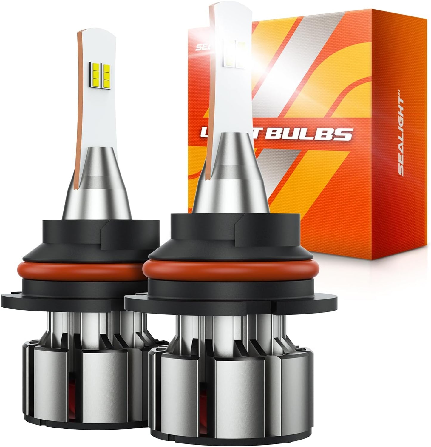 SEALIGHT 9004 Bulbs 36000LM Brighter, L2 9004 HB1 Dual Lights with Fan, 6000K White HB1 Fog Lights, 5 Min Plug-N-Play, IP68 Powersports Headlight Bulbs, Pack of 2