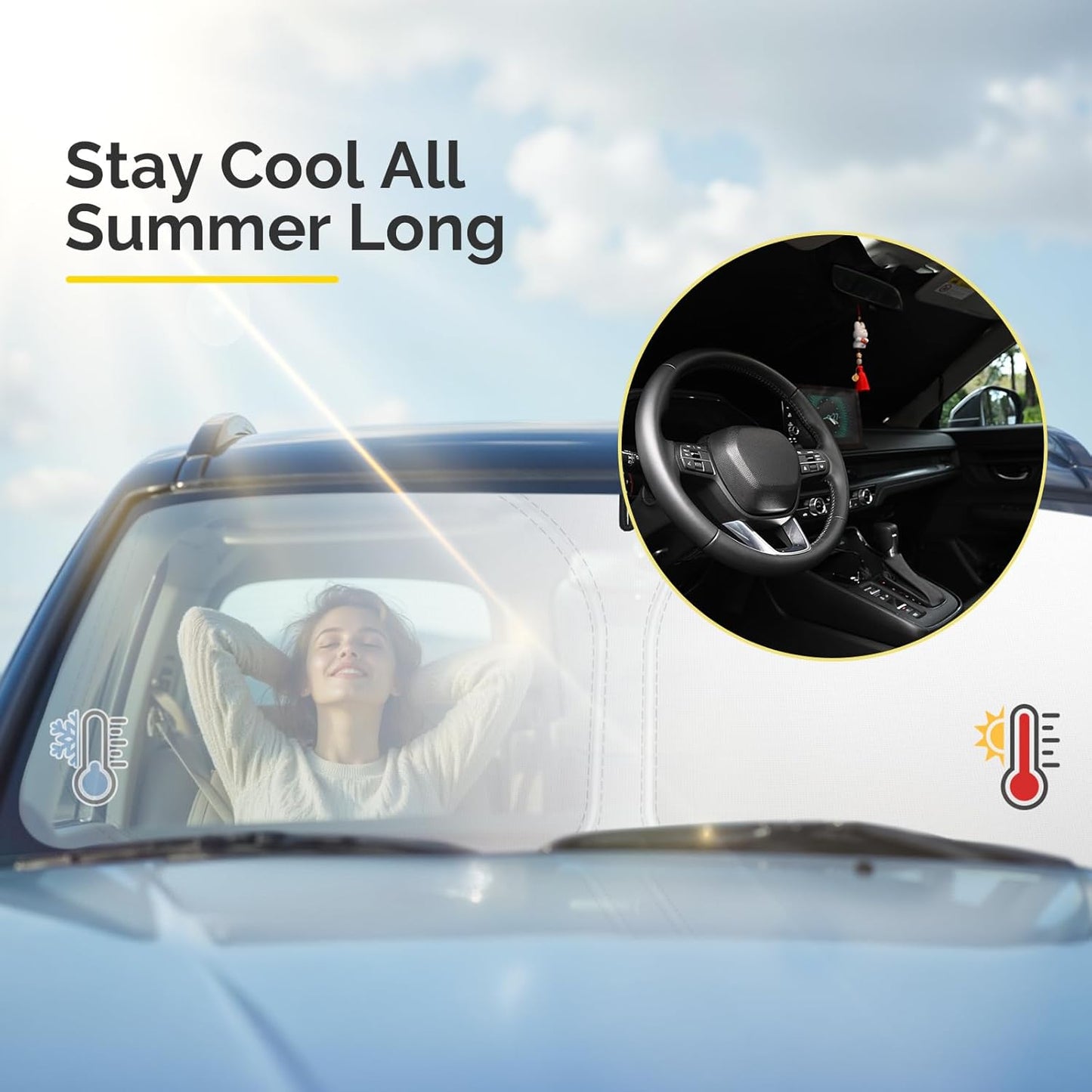 Car Windshield Sun Shade Compatible with 2018 2019 2020 2021 2022 2023 2024 2025 Chevy Equinox Accessories Windshield Cover Foldable Front Window Sunshade Custom Sun Visor Blocks UV Rays