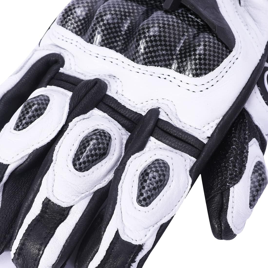 Harssidanzar Breathable Leather Motorcycle Gloves Touchscreen for Men Women KM046