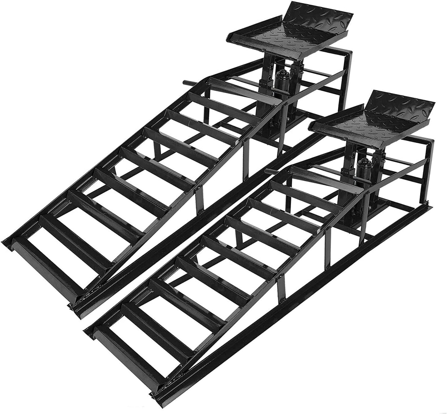 BLVD-LPF OBEY YOUR LUXURY 2 Pack Hydraulic Car Ramps 10000lbs 5T 11000lbs Low Profile Car Lift Service Ramps Truck Trailer Garage, Height Hydraulic Vehicle Ramps (Black)