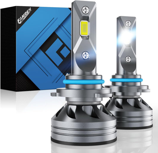 Upgraded 9012/HIR2 Light Bulb, 40000LM Super Bright 6500K, 7 Years Long Service Life with Cooling Fan, Real 1:1 Size 9012 Fog Lights Bulb, CANbus-Ready Plug and Play, IP68 Waterproof, Pack of 2