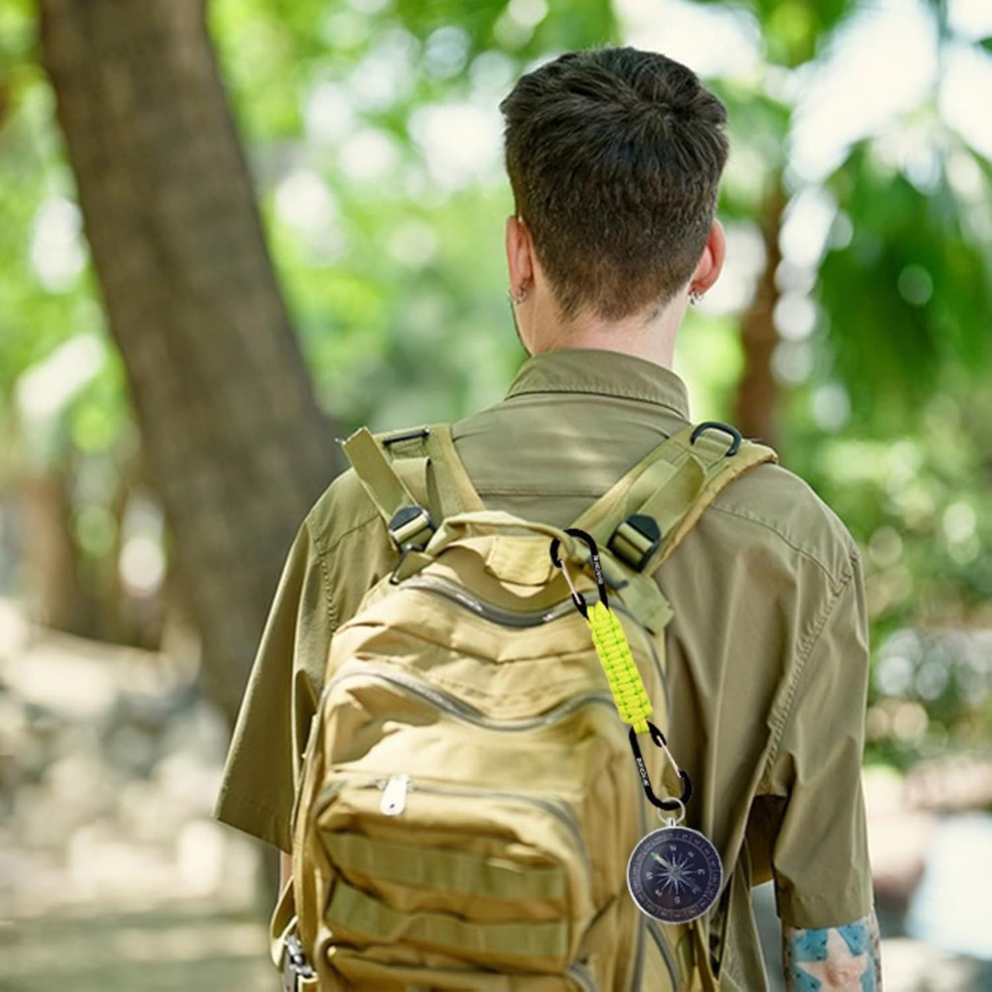 BRAVESHINE Paracord Keychain Carabiner Clip, D Ring Lanyard Hanger Stroller Hook for Water Bottle, Key, Backpacks, Men, Women