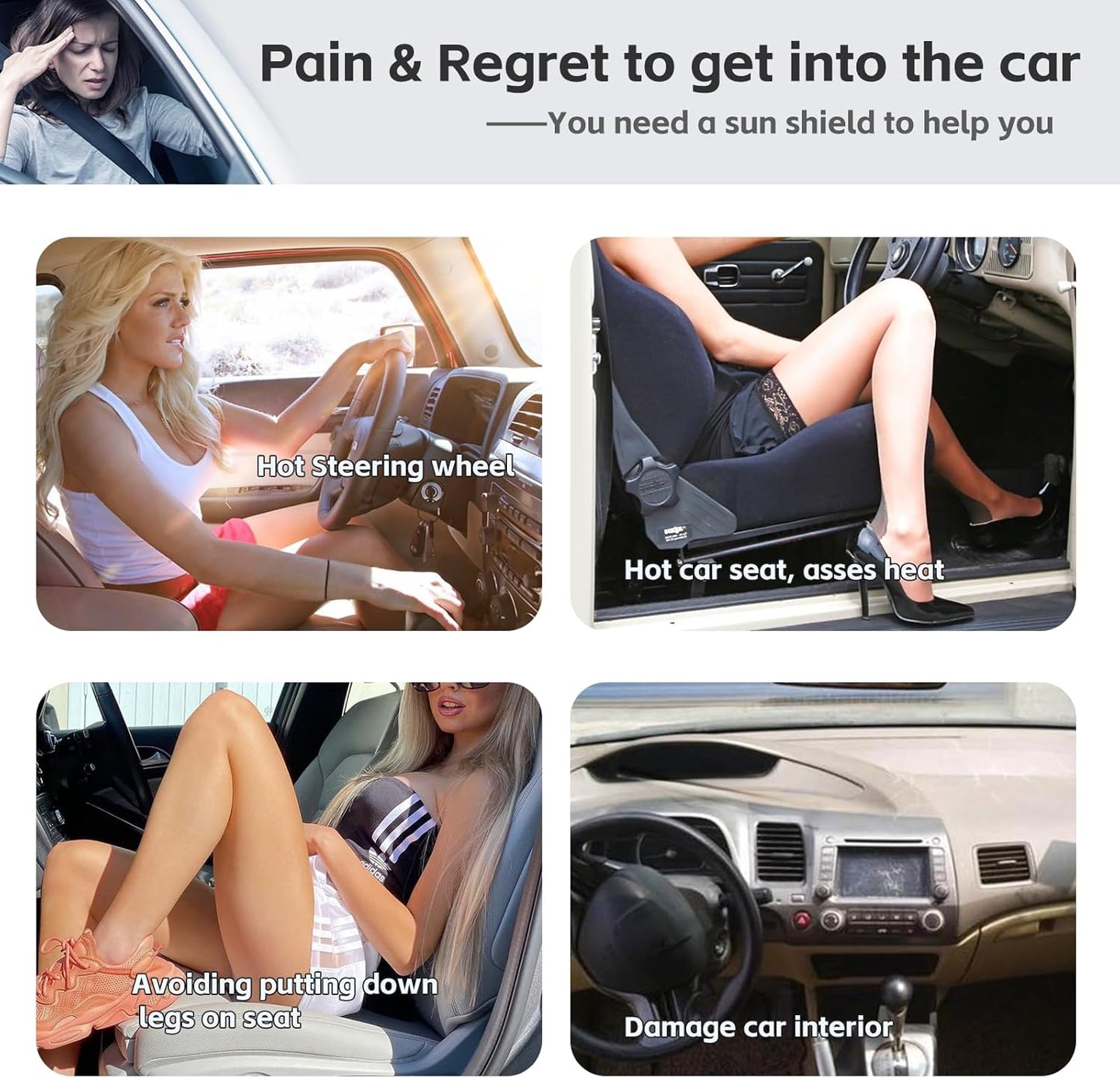 for Ford Explorer 2011-2019 Sun Shade Sunshade Windshield Cover, 4-Layer Front Window Shade Custom Fit Explorer Ford Explorer SUV, ST XLT, Limited, Platinum Sun Visor 240T Fabric Shade