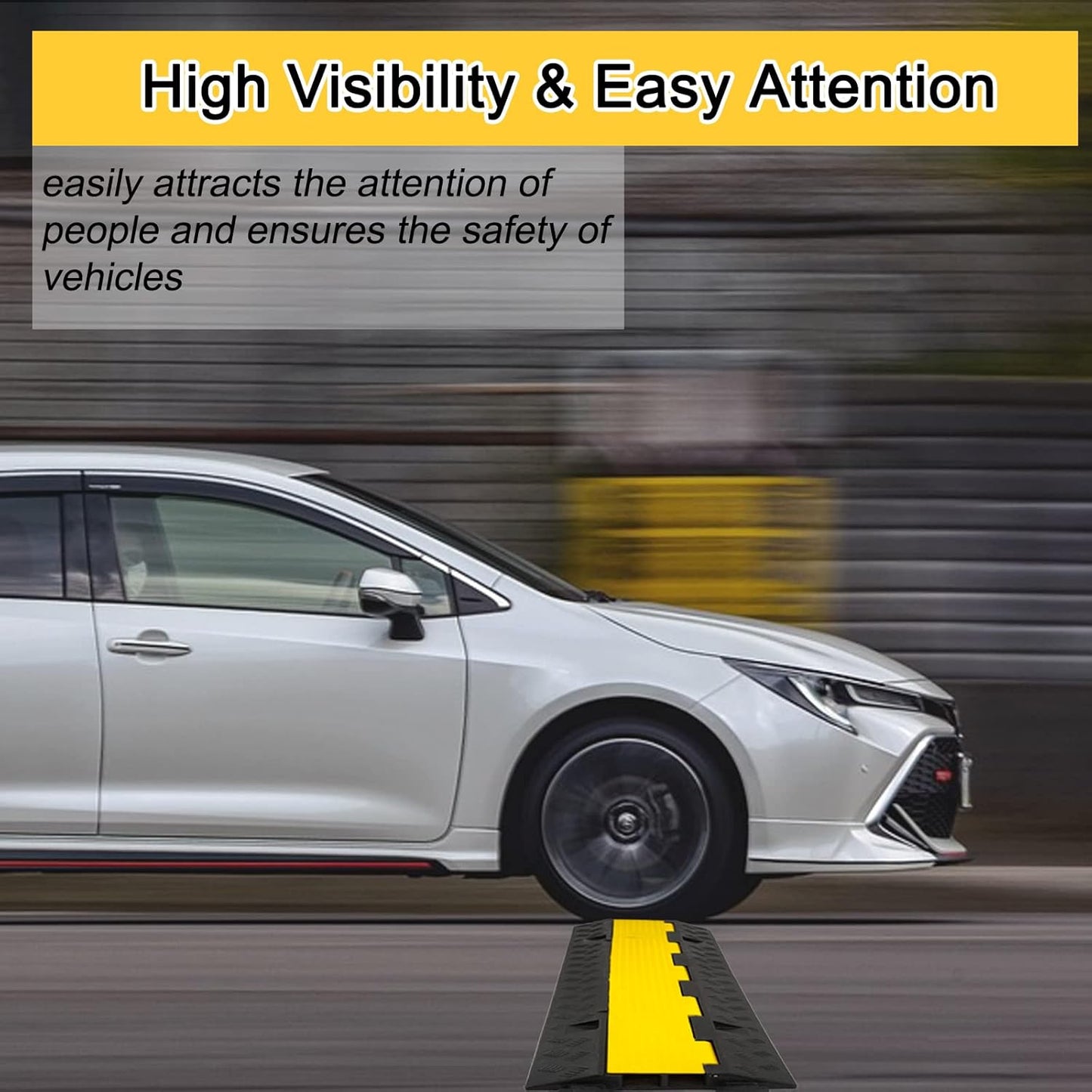 CXRCY Cable Ramp 3 Pack 2 Channel 11000lbs axle Capacity Floor Cord Cable Protector, Rubber Speed Bumps Hose Protector Ramps for Wire/Hose/Pipe Hider Driveway &Outdoor 40x10x2 inch(L x W x H)