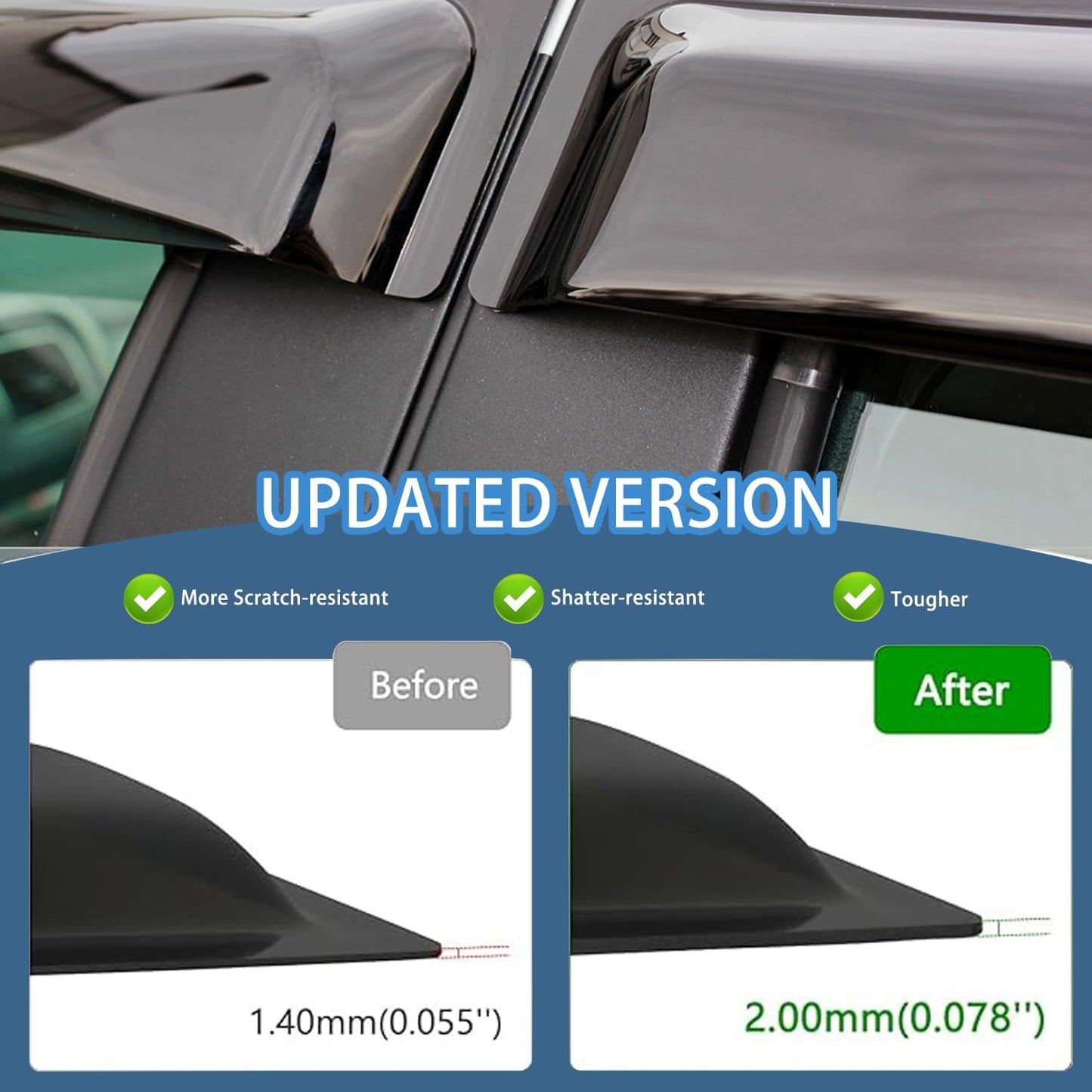 4PCS Rain Guards Window Visors Fits for Honda FIT (Jazz) 4-Door 2015-2020, Front & Rear Wind Deflector, Outside Mount Vent Shade Shield, 2016 2017 2018 2019 Exterior Car Accessories