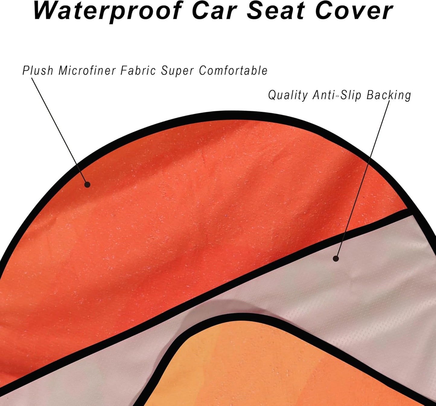 Car Seat Cover Protector Front Seats,for Gym Workout,Running,Swimming,Beach and Hiking,Waterproof Sweat Towel Bucket Seat Covers for Cars SUV Trucks (Orange, 1Pcs)
