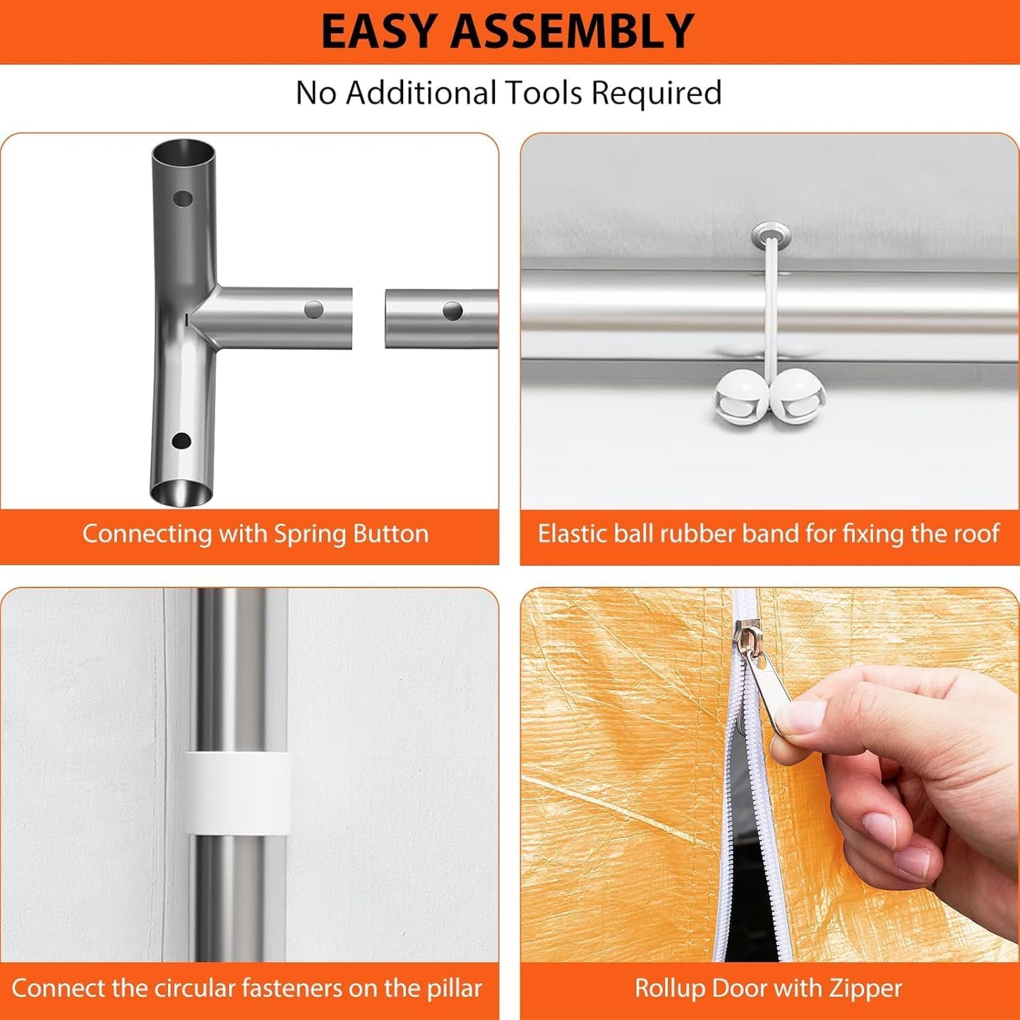Heavy Duty Carport 13x20 FT Oversized Portable Garage with 4 Doors & 4 Windows, Reinforced Frame, All Weather Protection Outdoor Shelter Canopy for Cars, Boats, Trucks, BBQ and Gatherings (Yellow)