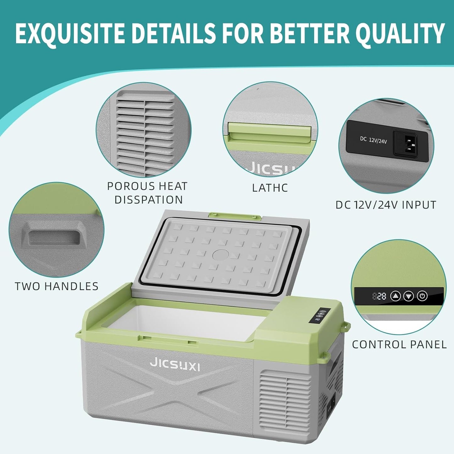 12V Car Refrigerator, 17 Quart Portable Freezer 12 Car Fridge (-4F~68F) Compressor Electric Cooler with 12/24V DC 110-240V AC, APP Control For Car Truck RV Camping, Travel Outdoor Home