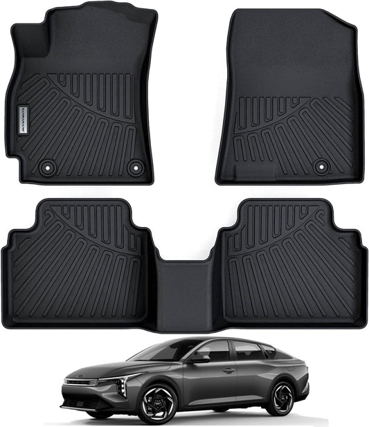 Floor Mats for 2024 2025 KIA K4,TPE All Weather Protection Car Floor Liners-Black