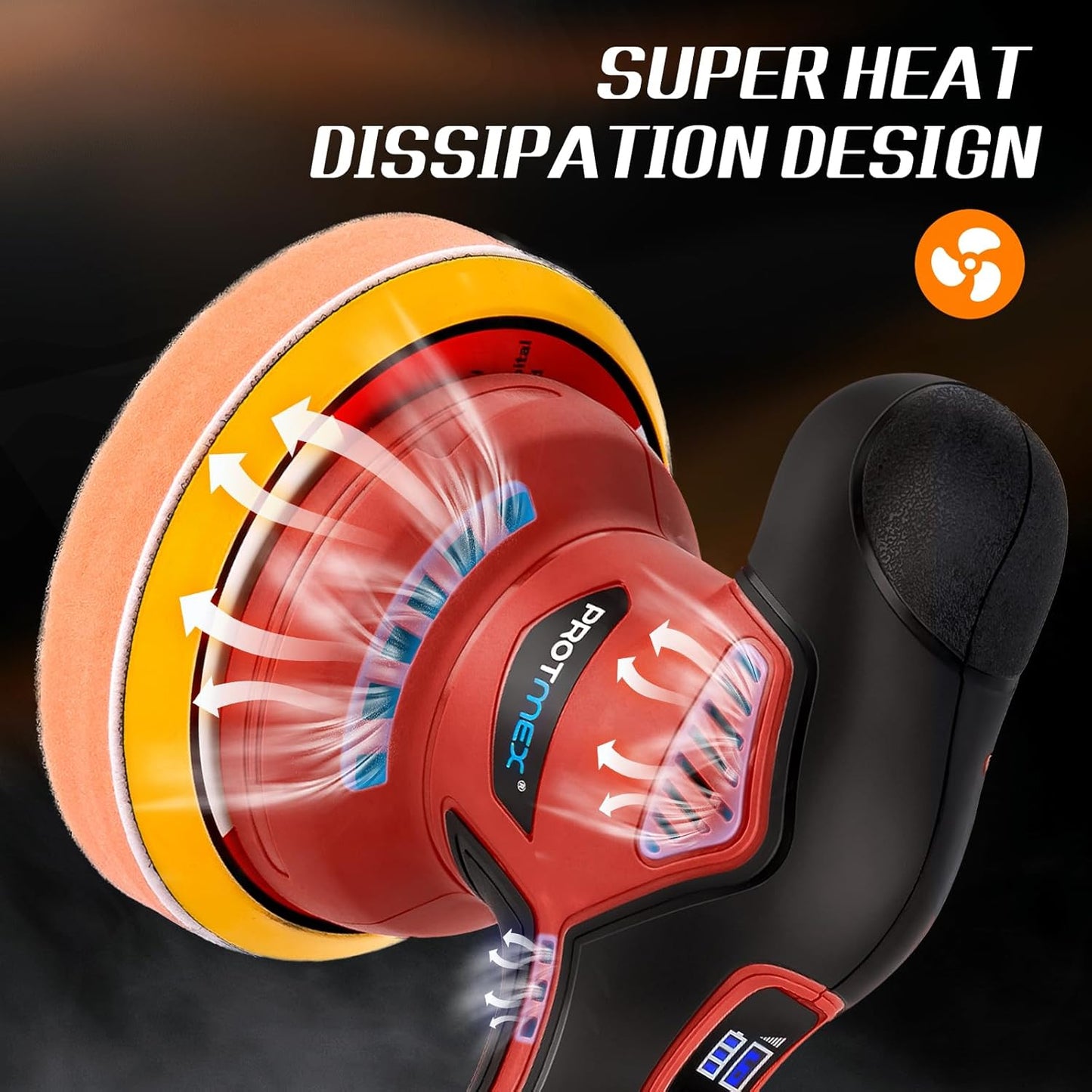 Cordless Car Buffer Polisher w/ 2x2000mAh 21V Batteries, 6 Inch Car buffer Waxer Kit, Car Polishing Machine w/ Extra 18 PCS Attachments & 6 Variable Speed, Car Buffer Polisher for Car Detailing (Red)