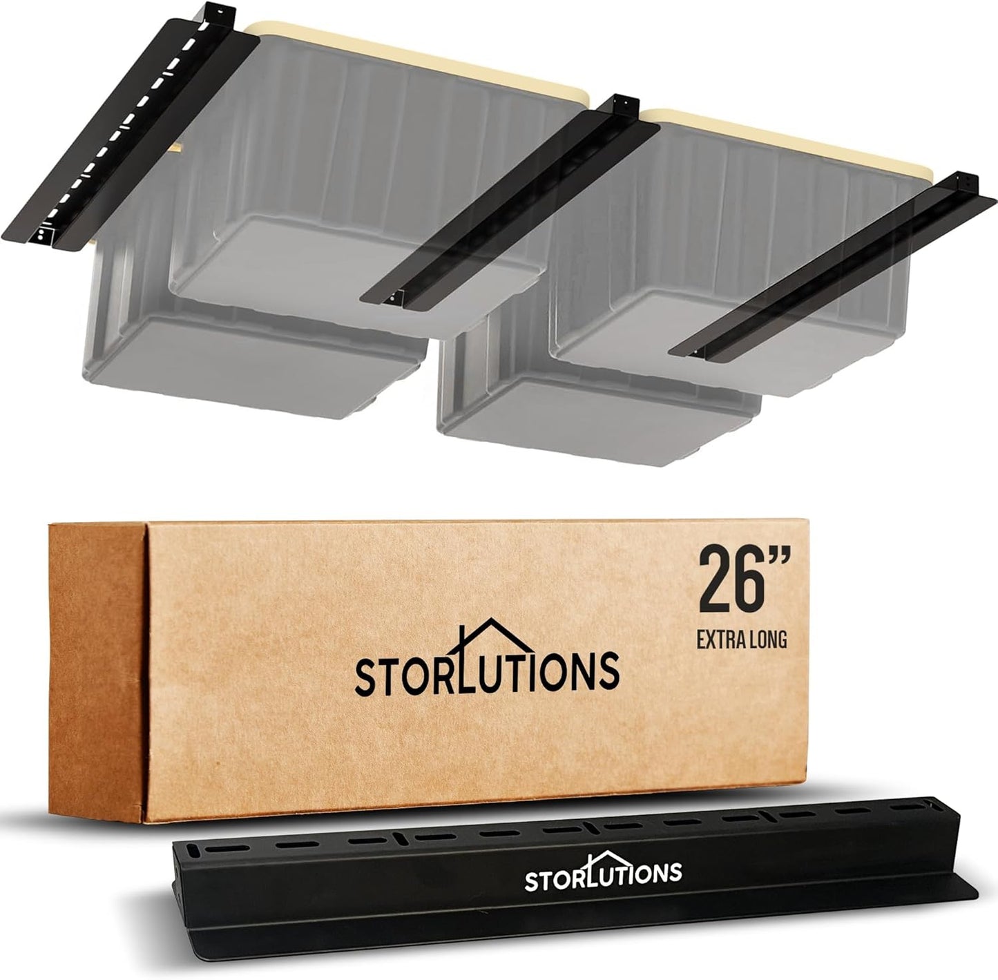 Heavy Duty Adjustable Ceiling Mount Garage Shelving for 16"-24" Stud Spacing, Ideal for Garage Storage and Home Organization Solutions