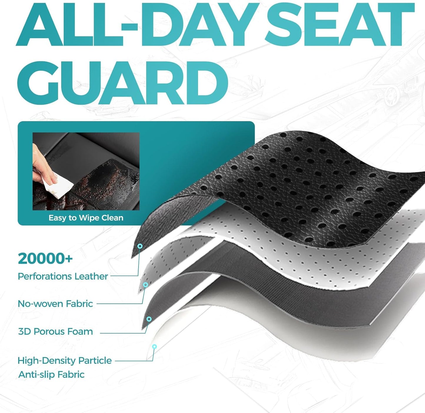 for Toyota Camry Seat Covers XLE XSE V6 2018 2019 2020 2021 2022 2023 2024 - Custom Fit Car Seat Covers Full Set, Breathable Waterproof Leather Seat Covers for Cars, Black Not for Hybrid