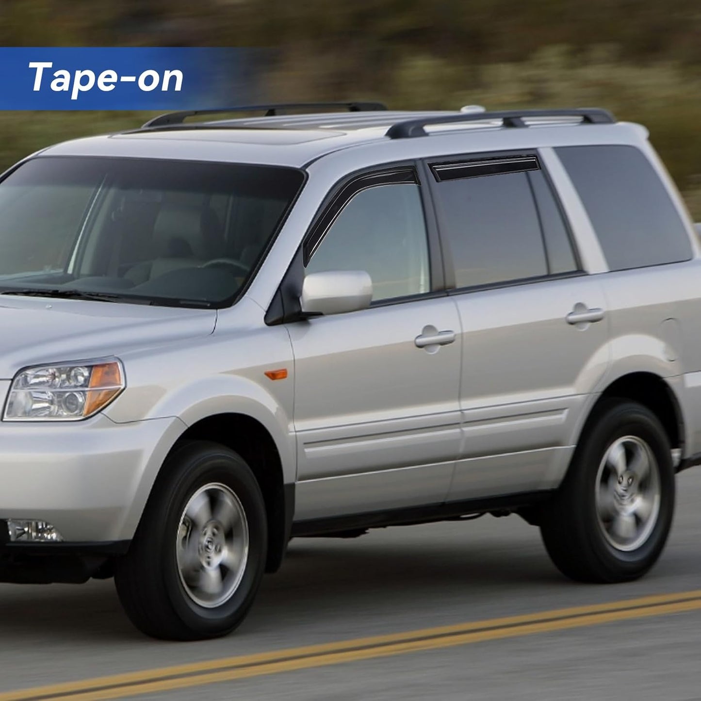 Window Visors Rain Guards Shield for 2003-2008 Honda Pilot, Out-Channel Window Vent Wind Deflectors Visors Shades for 03-08 Pilot